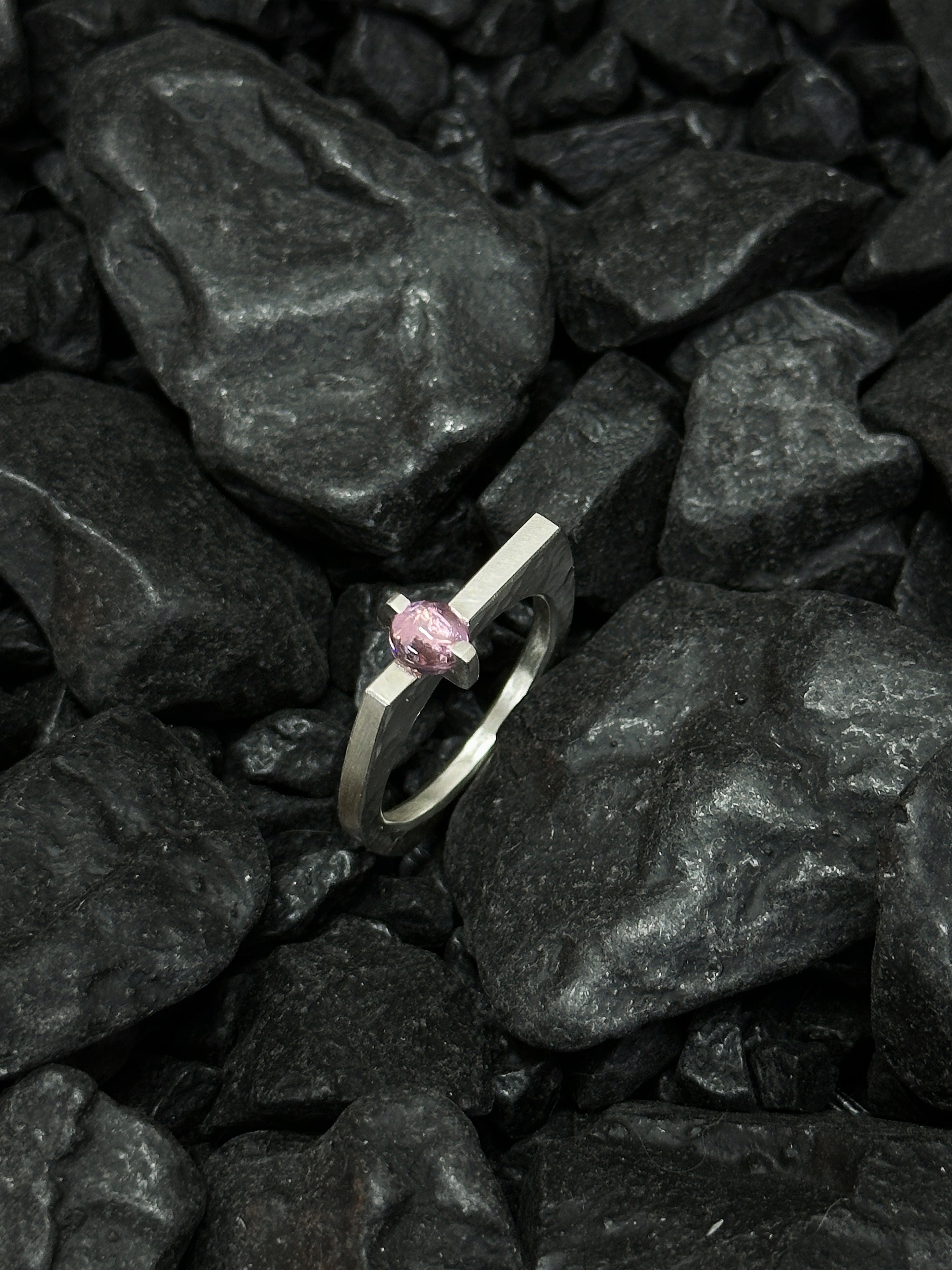 Geometric Birthstone Ring