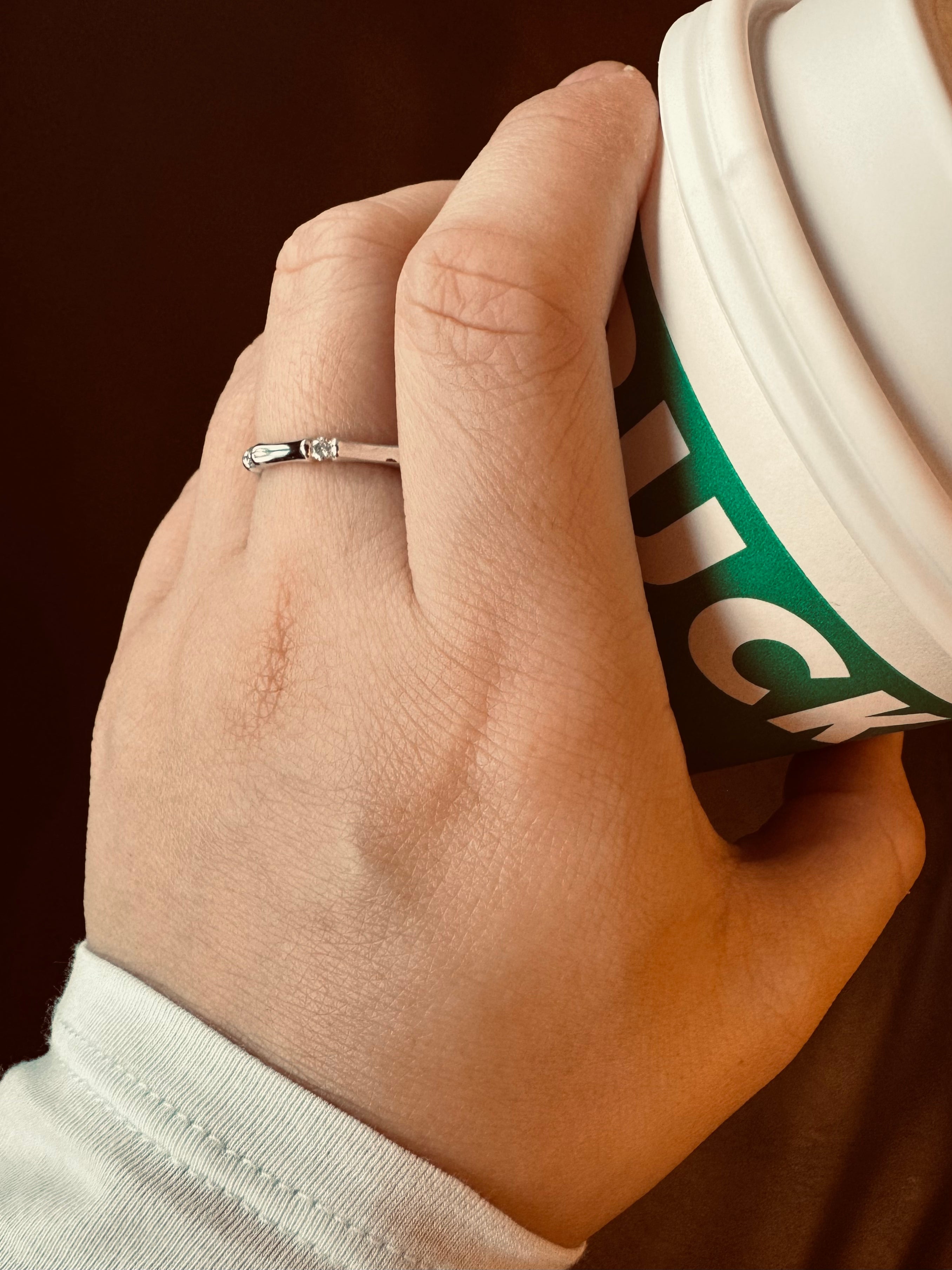 Platinum Birthstone & Diamond Ring