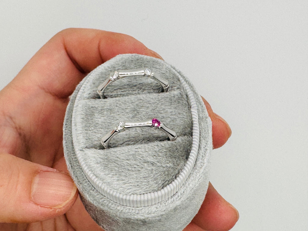 Platinum Birthstone & Diamond Ring