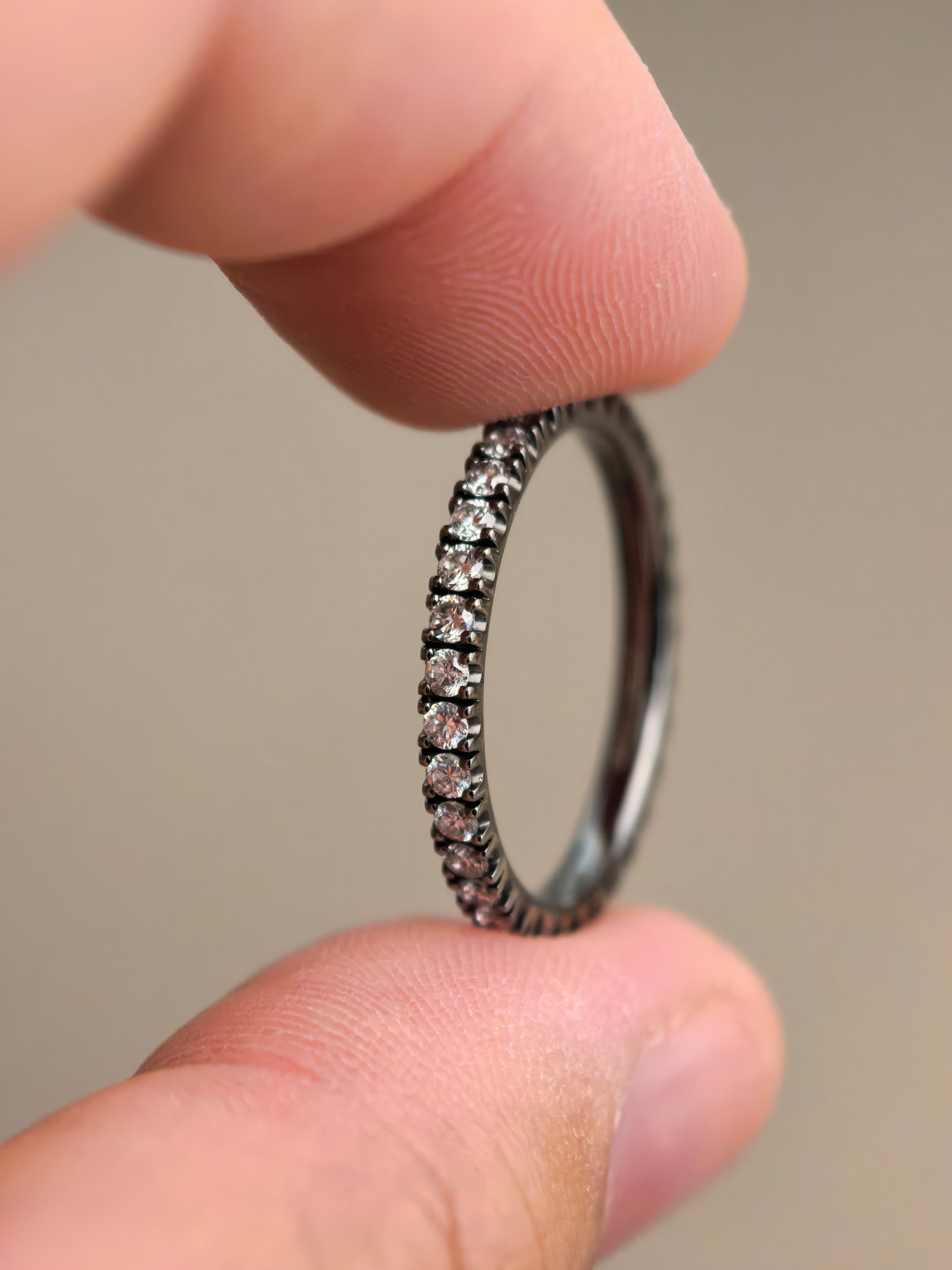 14k Blackened Gold Eternity Ring