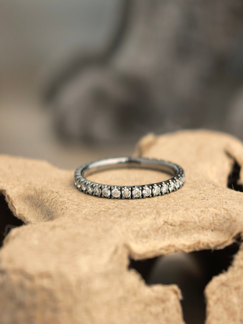 14k Blackened Gold Eternity Ring