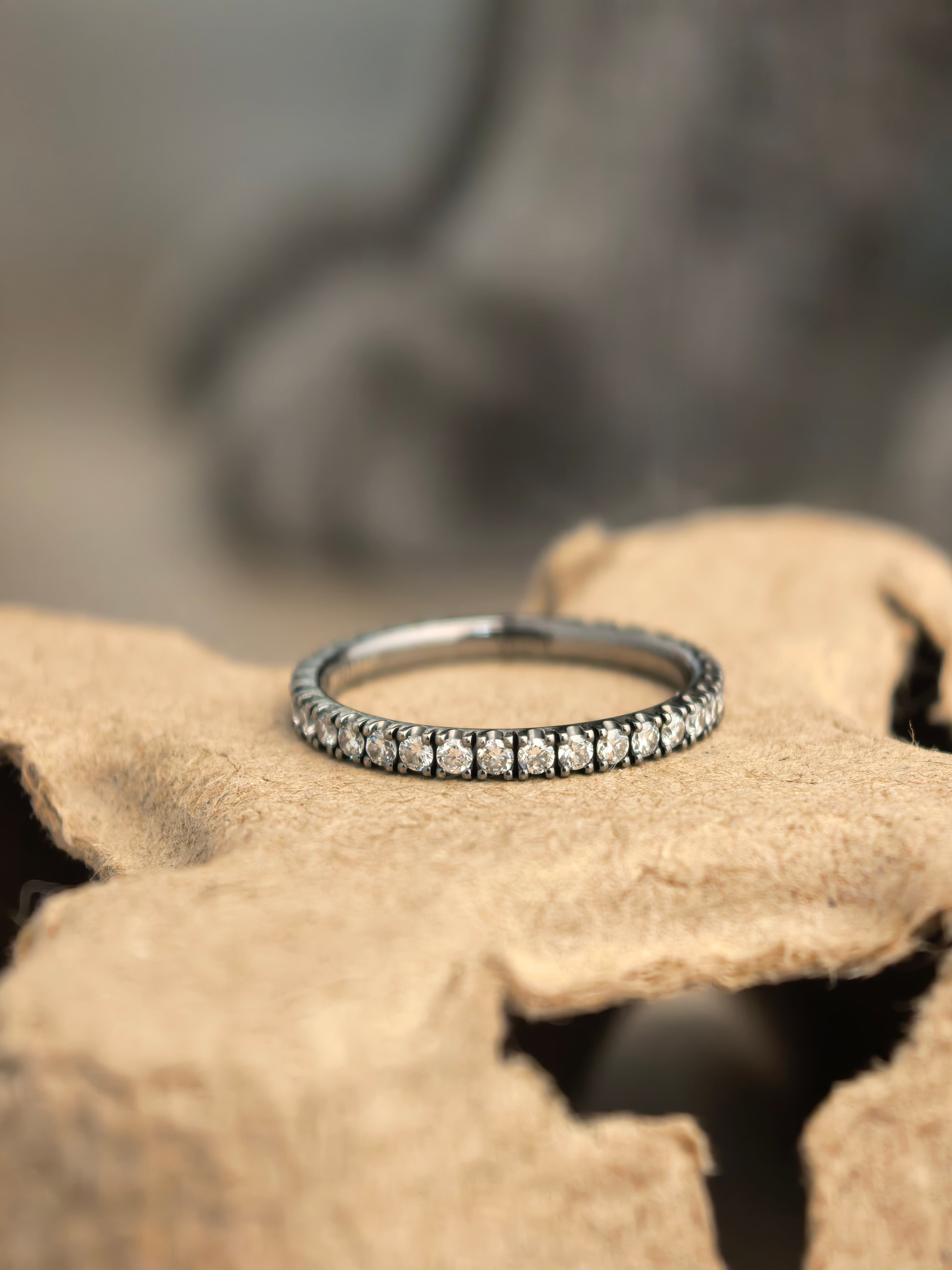 14k Blackened Gold Eternity Ring