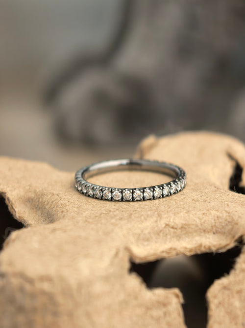 14k Blackened Gold Eternity Ring