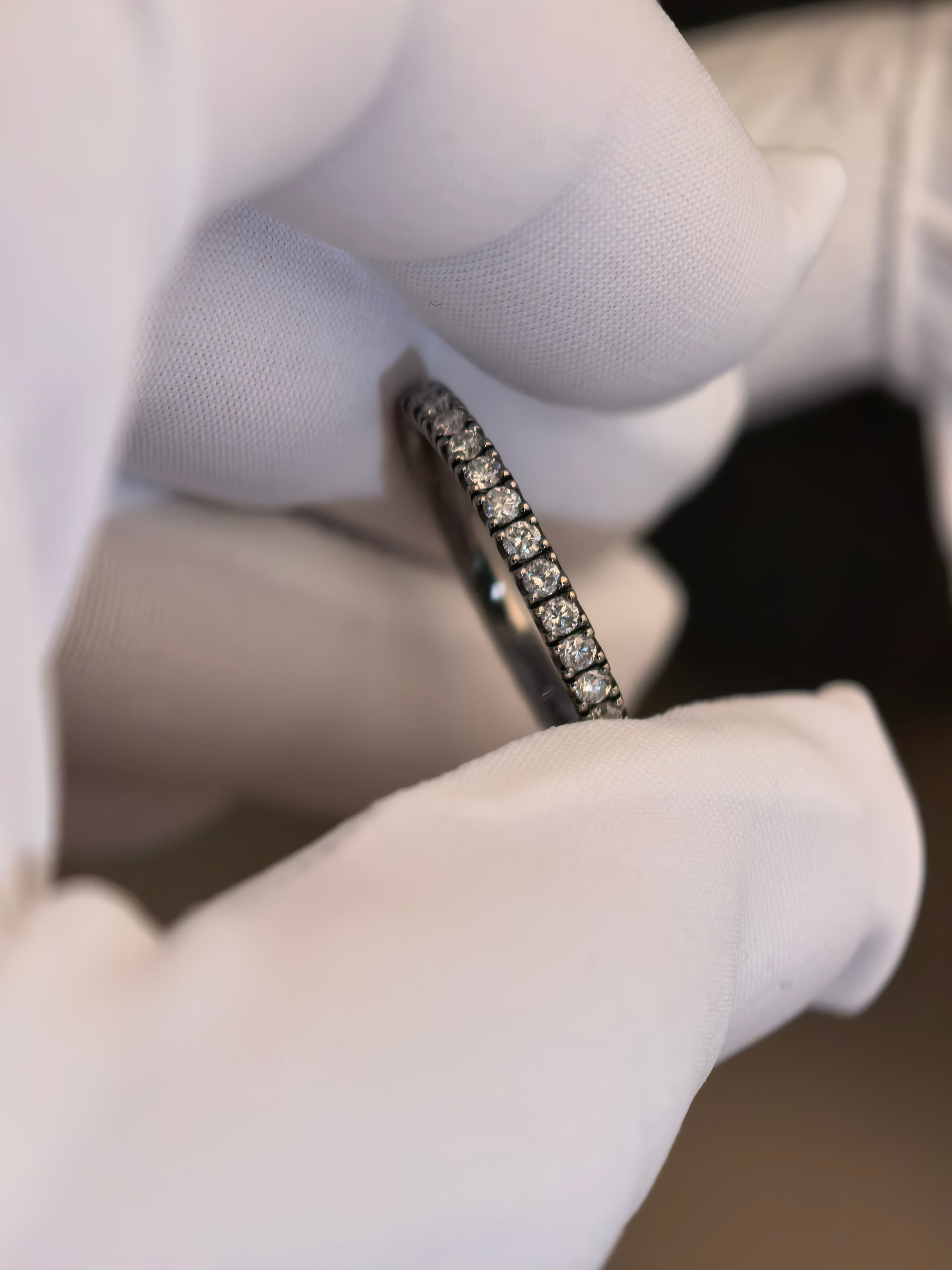 14k Blackened Gold Eternity Ring