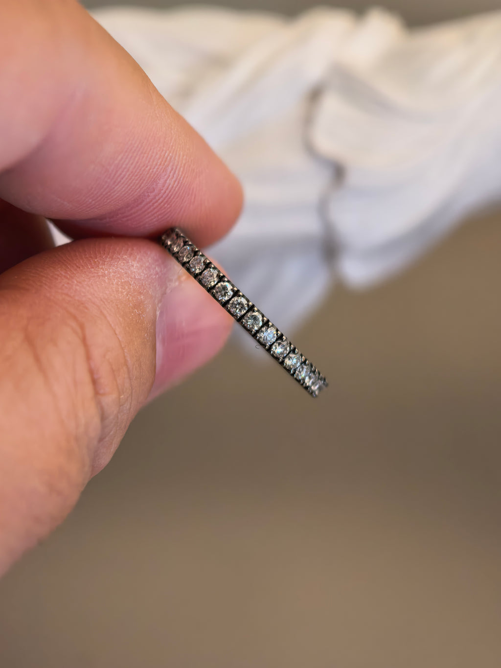 14k Blackened Gold Eternity Ring