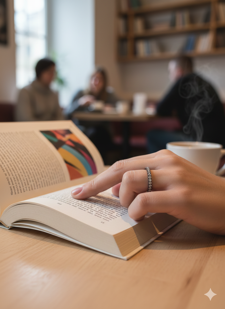 14k Blackened Gold Eternity Ring