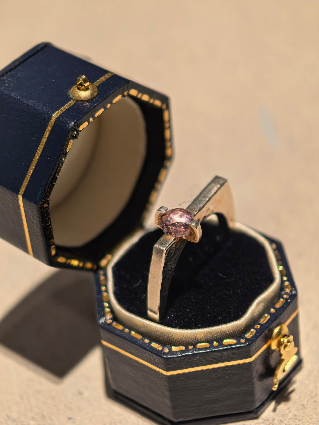 Geometric Birthstone Ring
