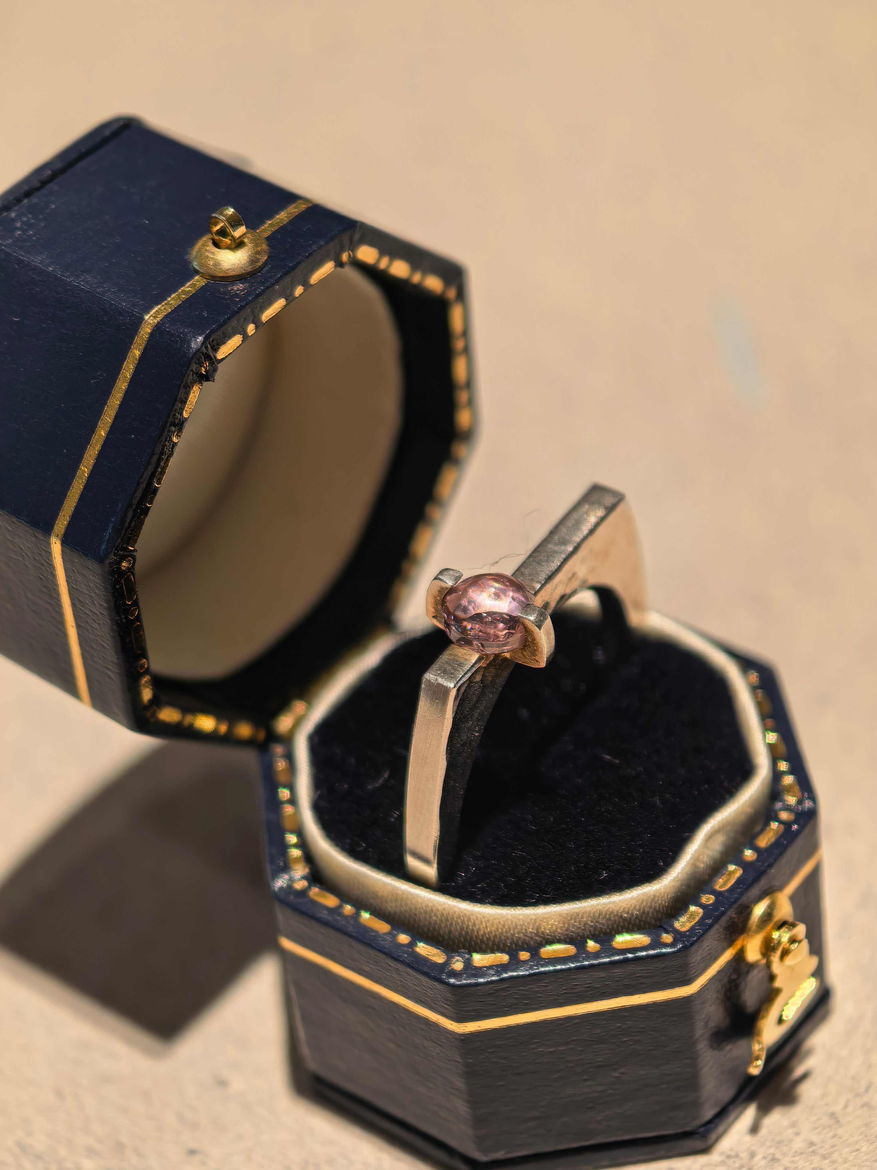Geometric Birthstone Ring