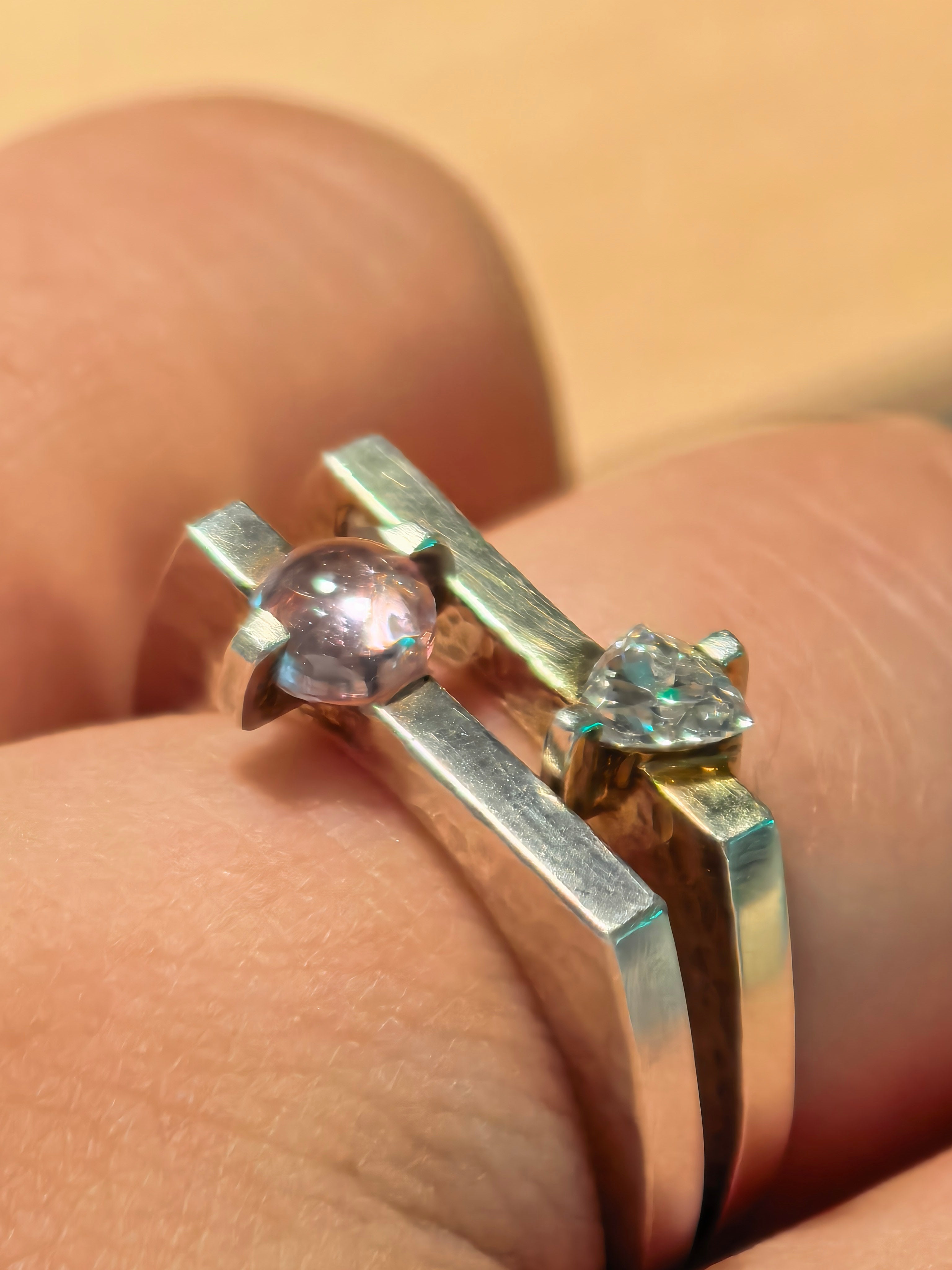Geometric Birthstone Ring