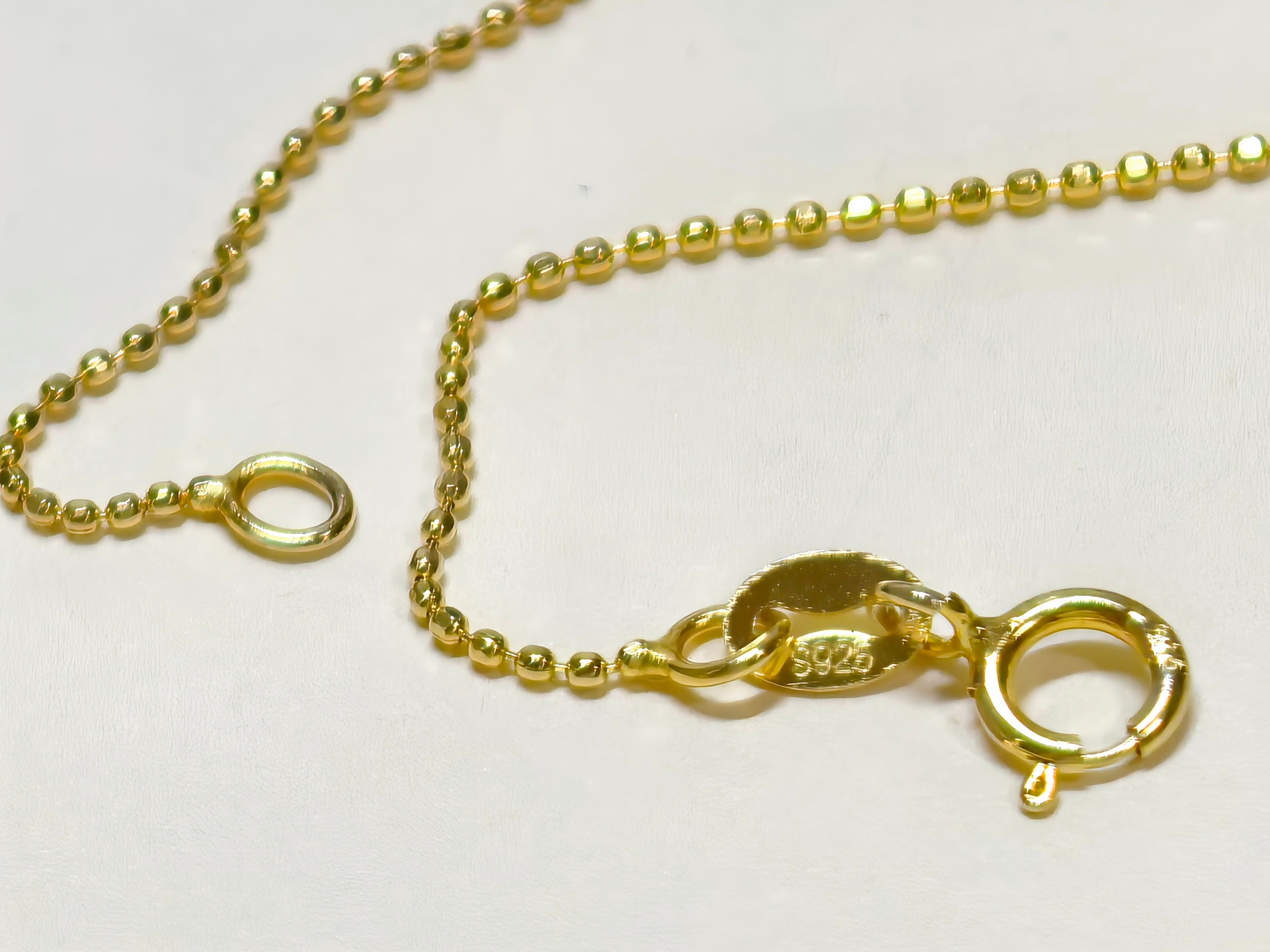 Minimalist 925 Sterling Silver Beaded Chain Necklace