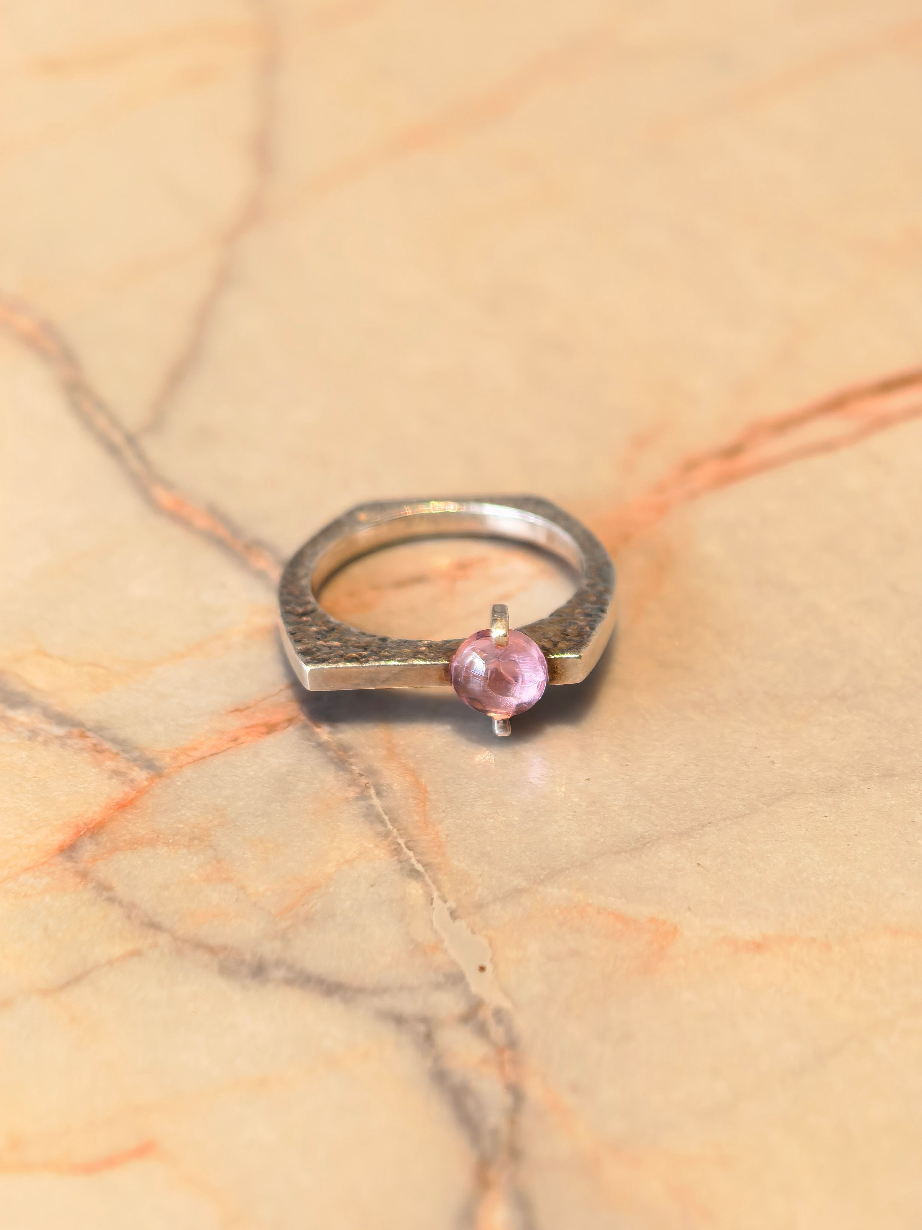 Geometric Birthstone Ring