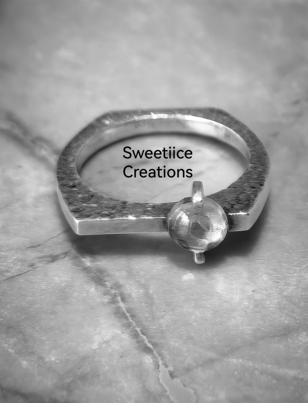 Geometric Birthstone Ring