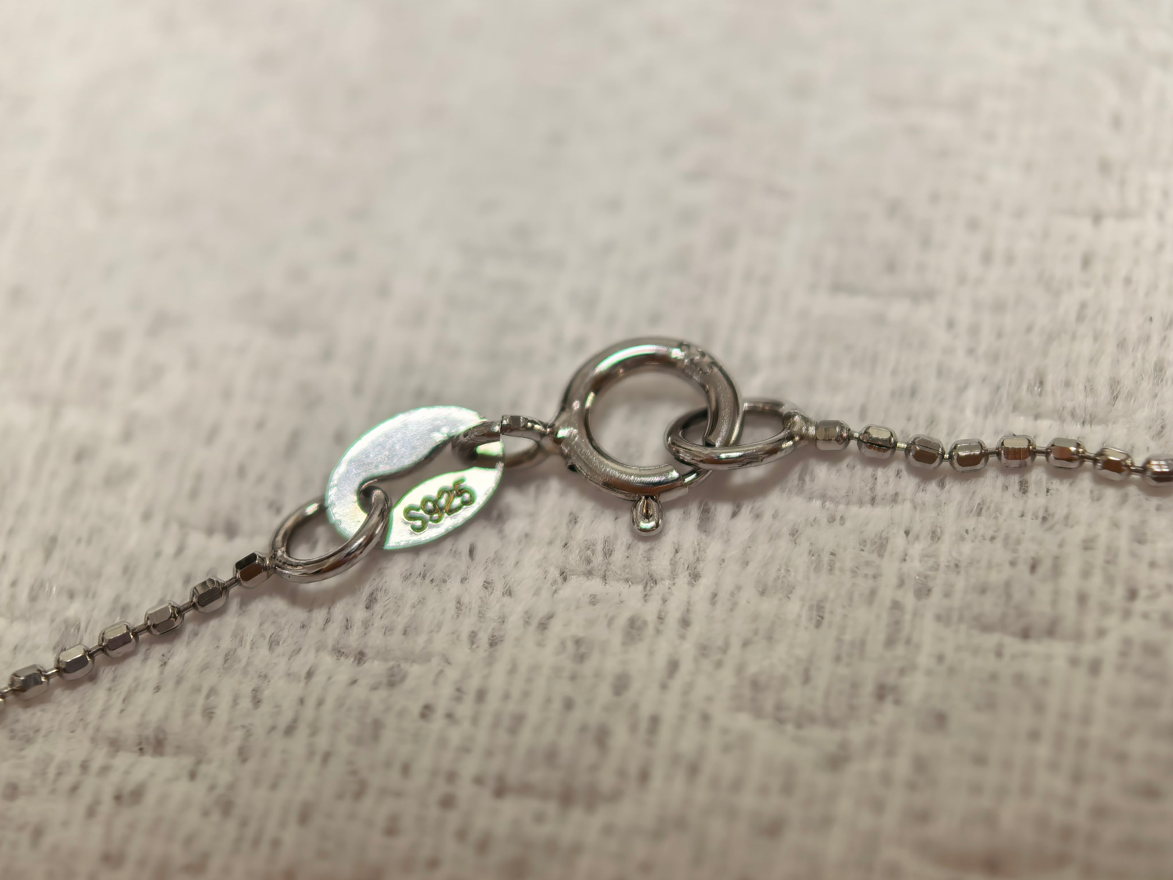 Minimalist 925 Sterling Silver Beaded Chain Necklace