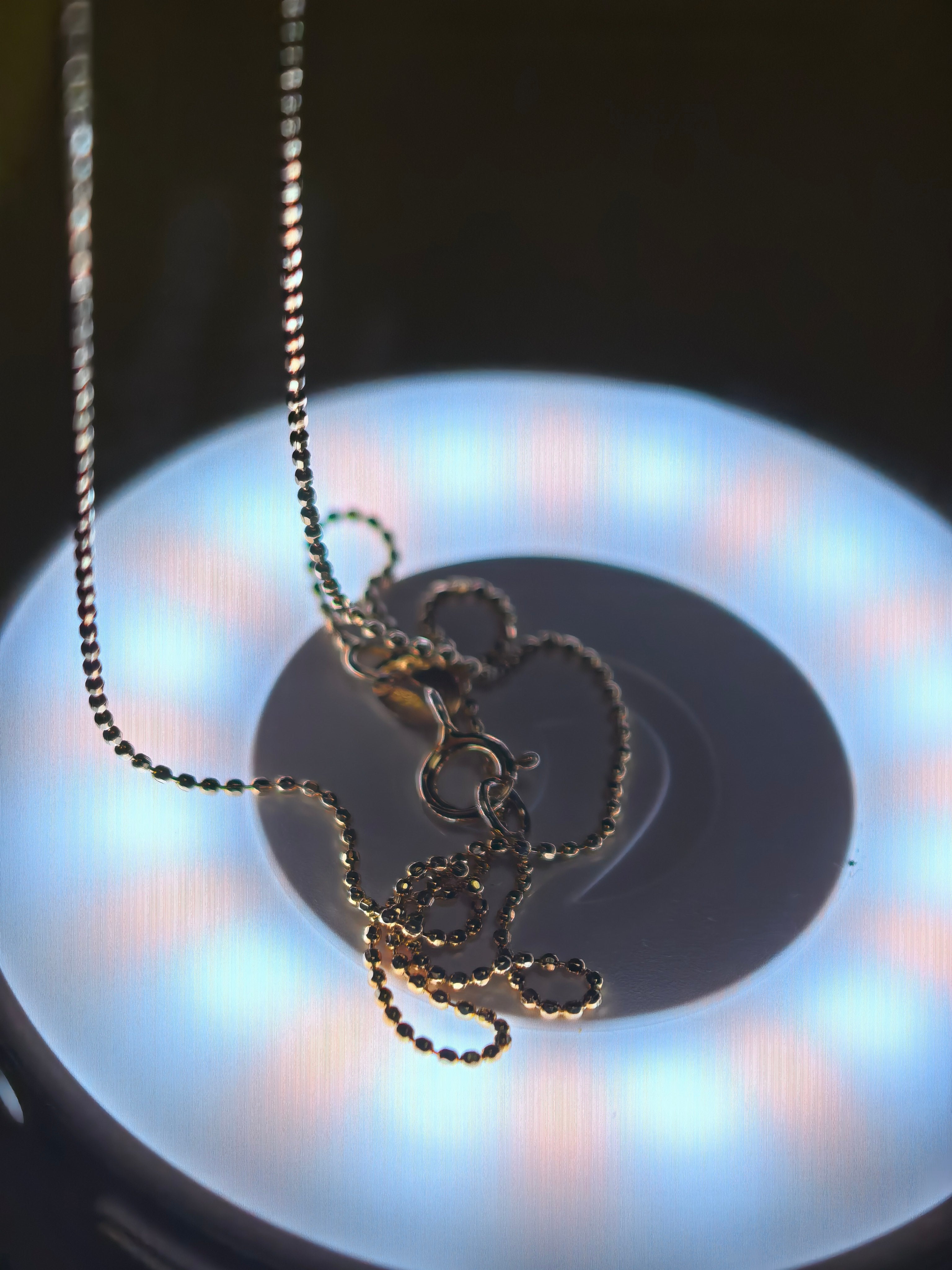 Minimalist 925 Sterling Silver Beaded Chain Necklace