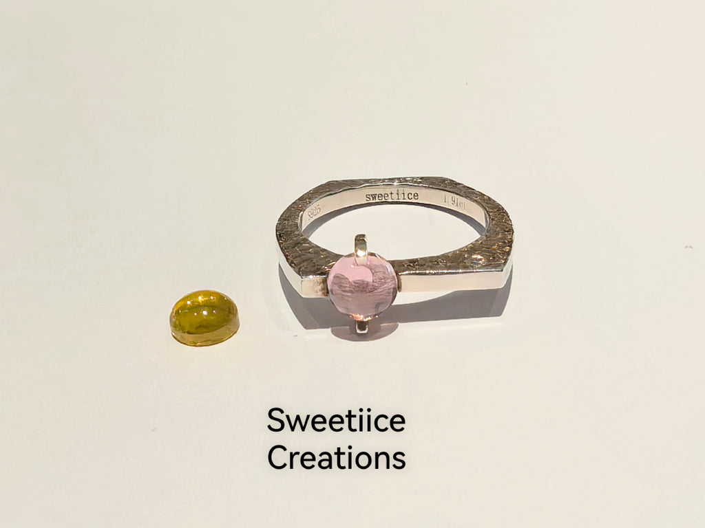 Geometric Birthstone Ring