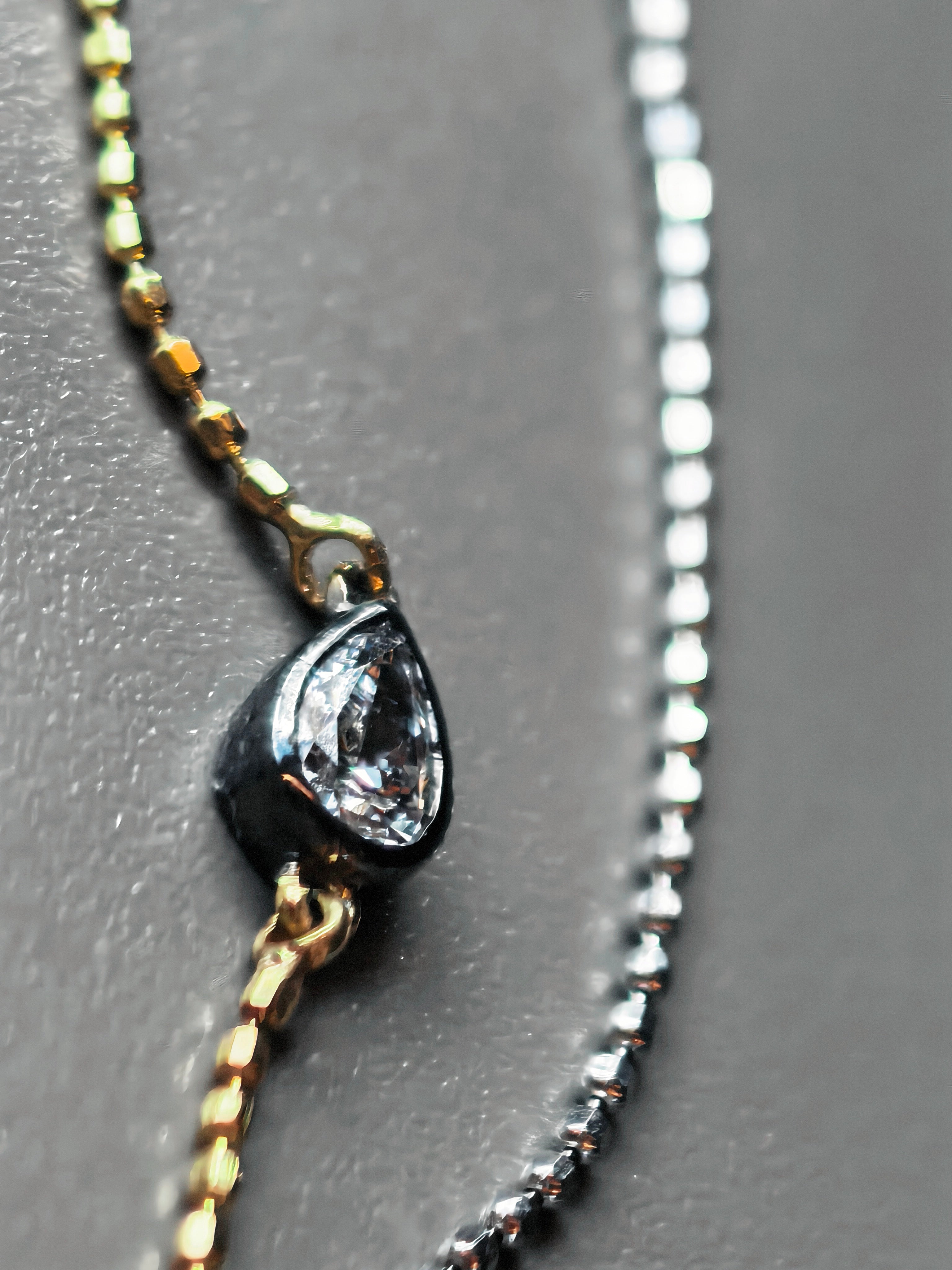 Minimalist Teardrop Lab-Grown Diamond Beaded Chain Necklace