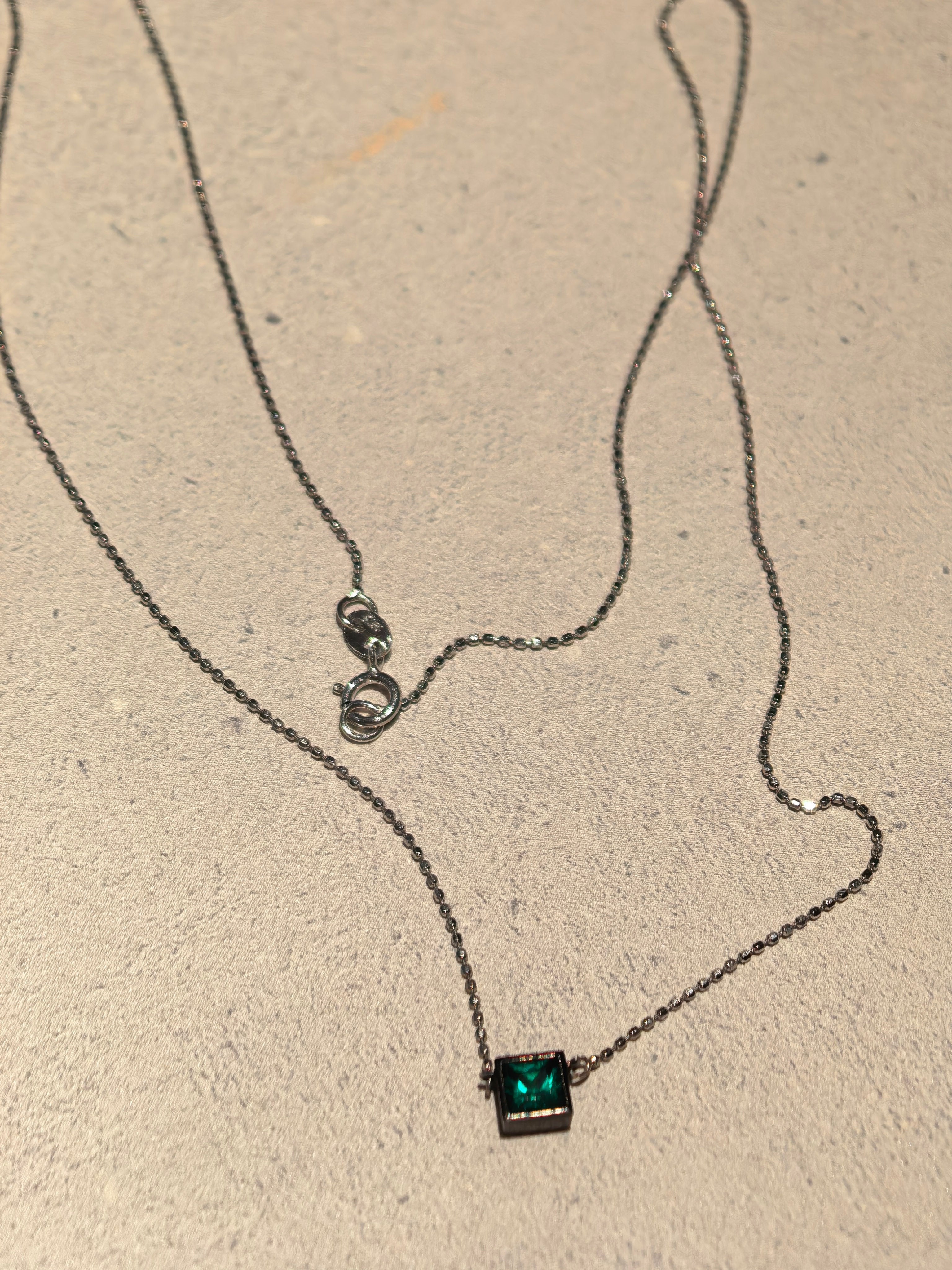 Geometric Whisper — Lab-Grown Gemstone Pendant Necklace