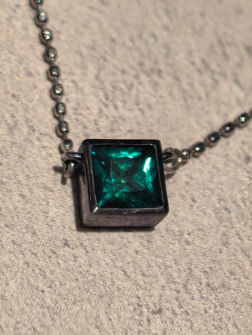 Geometric Whisper — Lab-Grown Gemstone Pendant Necklace