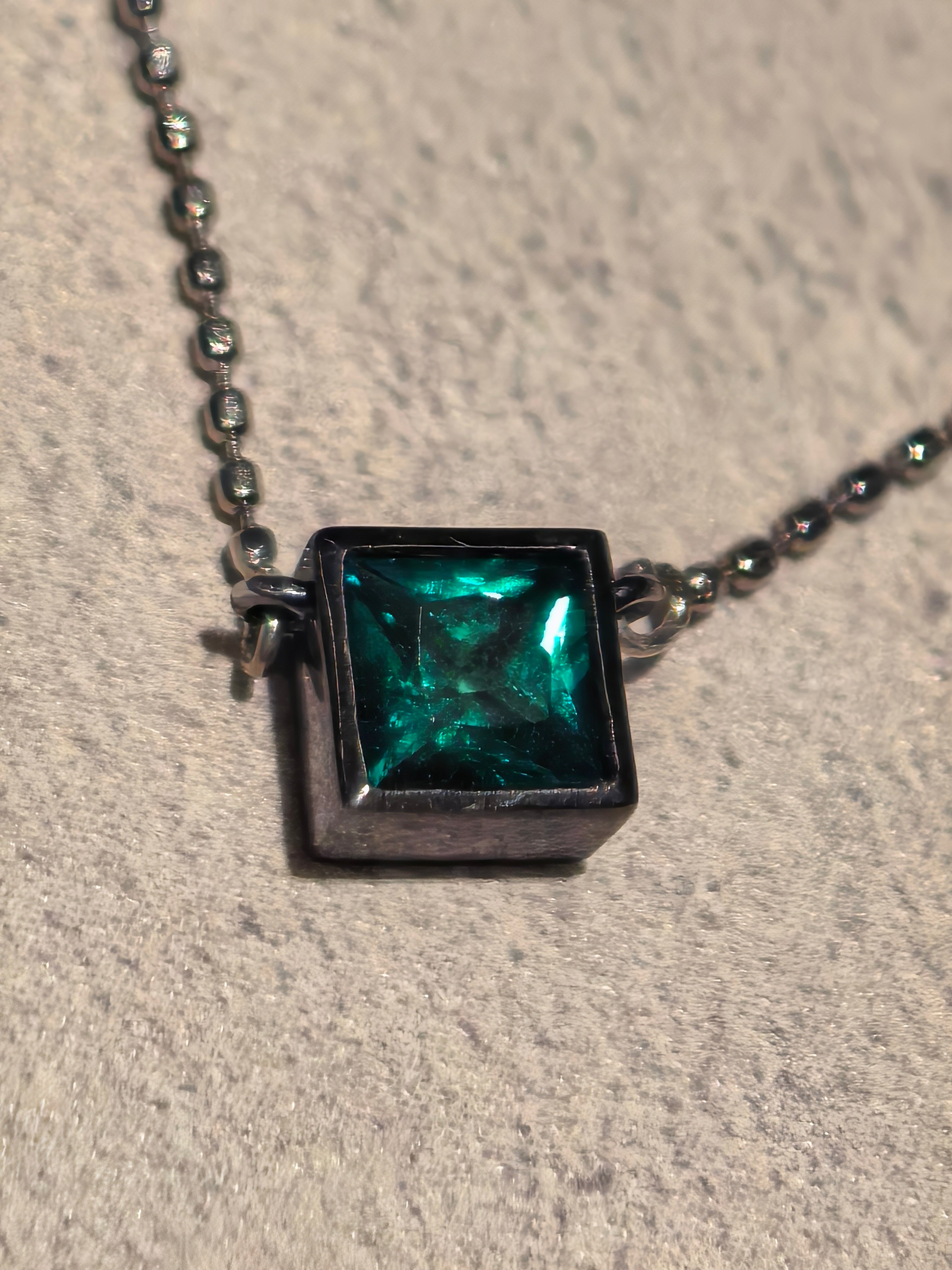 Geometric Whisper — Lab-Grown Gemstone Pendant Necklace
