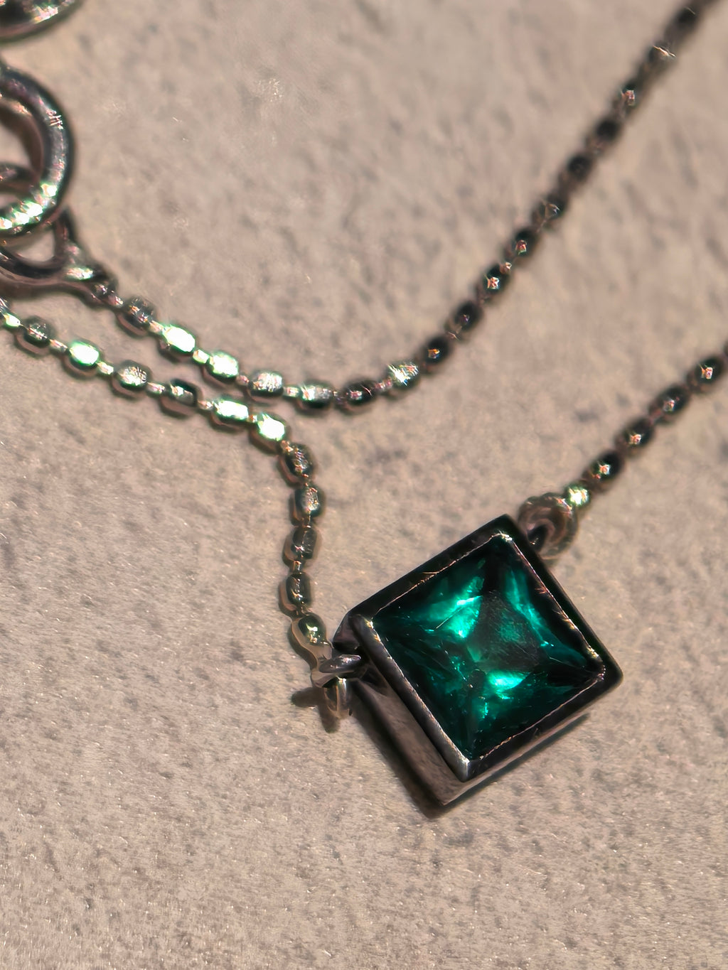 Geometric Whisper — Lab-Grown Gemstone Pendant Necklace