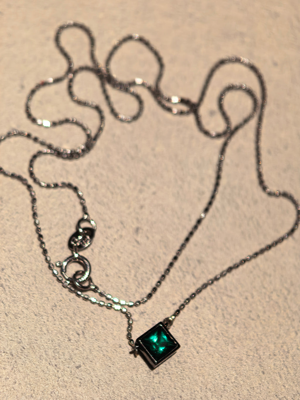 Geometric Whisper — Lab-Grown Gemstone Pendant Necklace