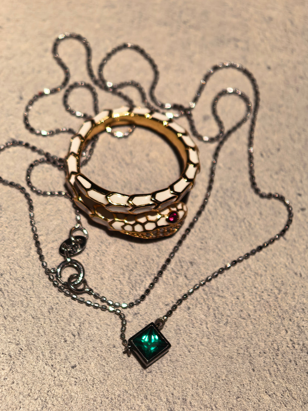 Geometric Whisper — Lab-Grown Gemstone Pendant Necklace