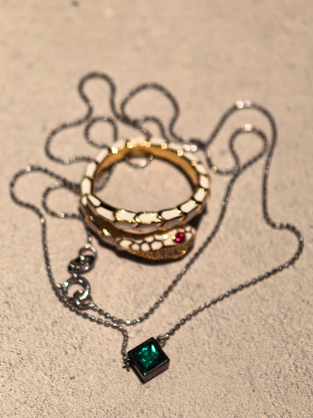 Geometric Whisper — Lab-Grown Gemstone Pendant Necklace