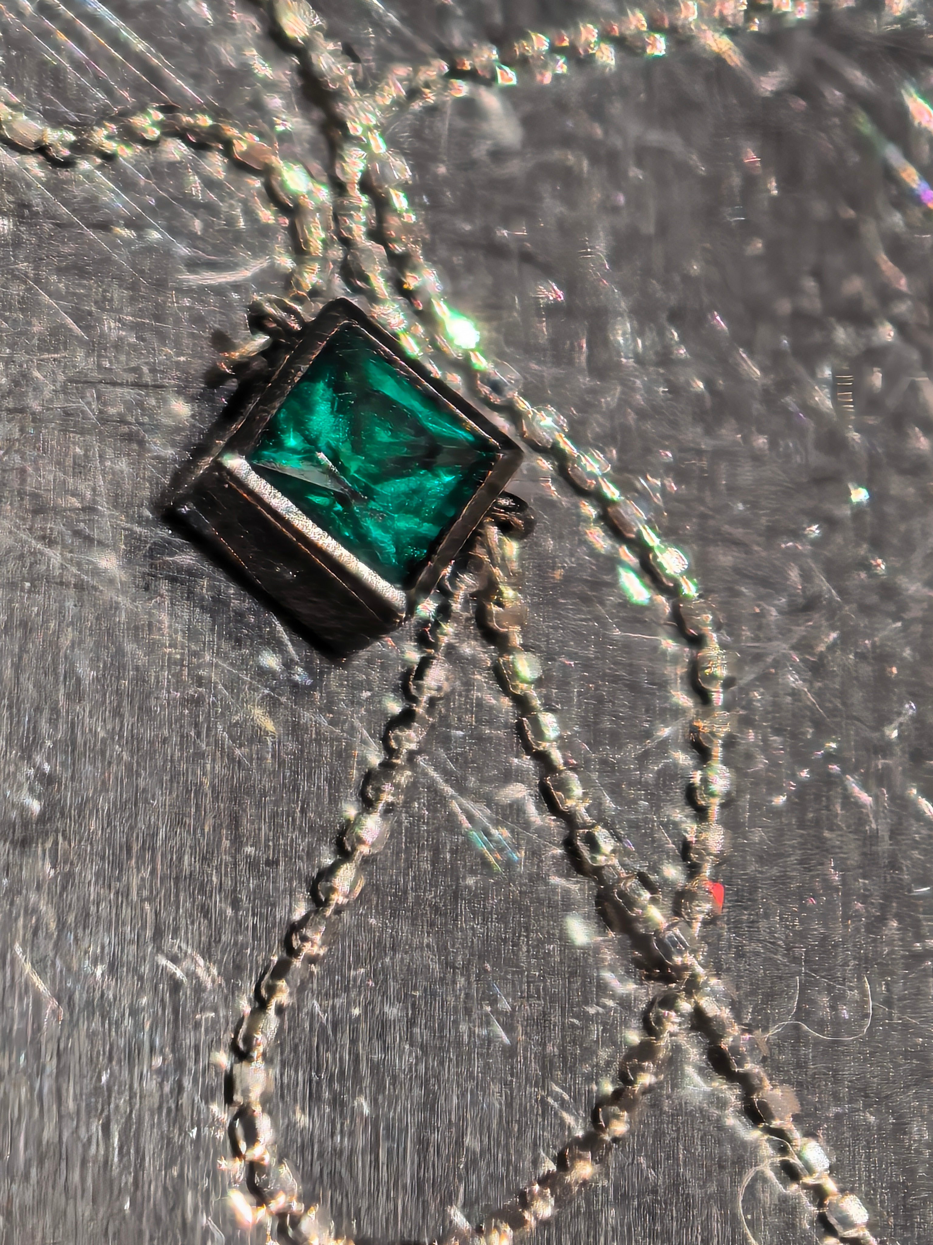 Geometric Whisper — Lab-Grown Gemstone Pendant Necklace