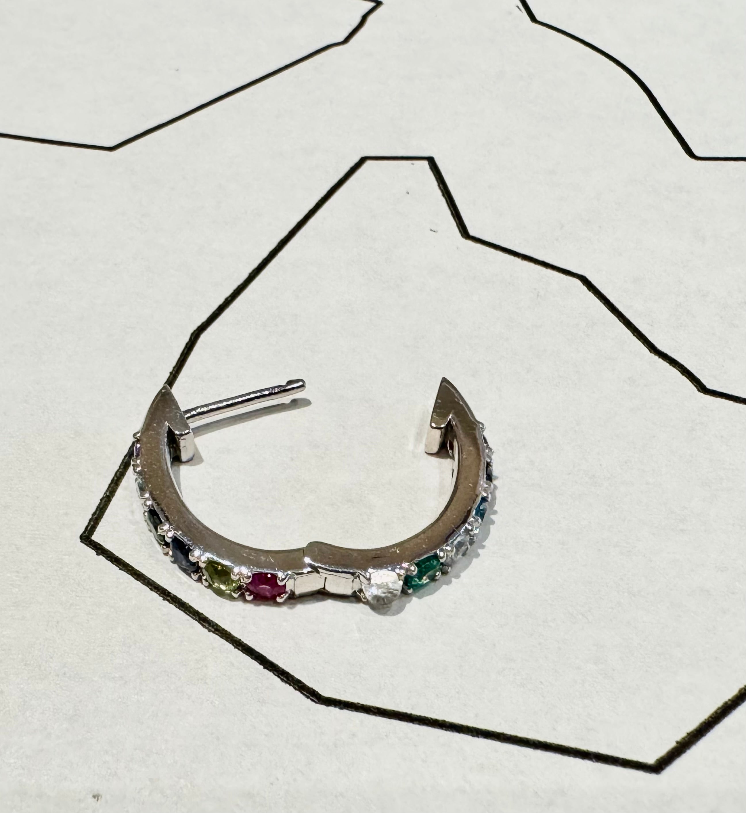 Rainbow Hoop Earring