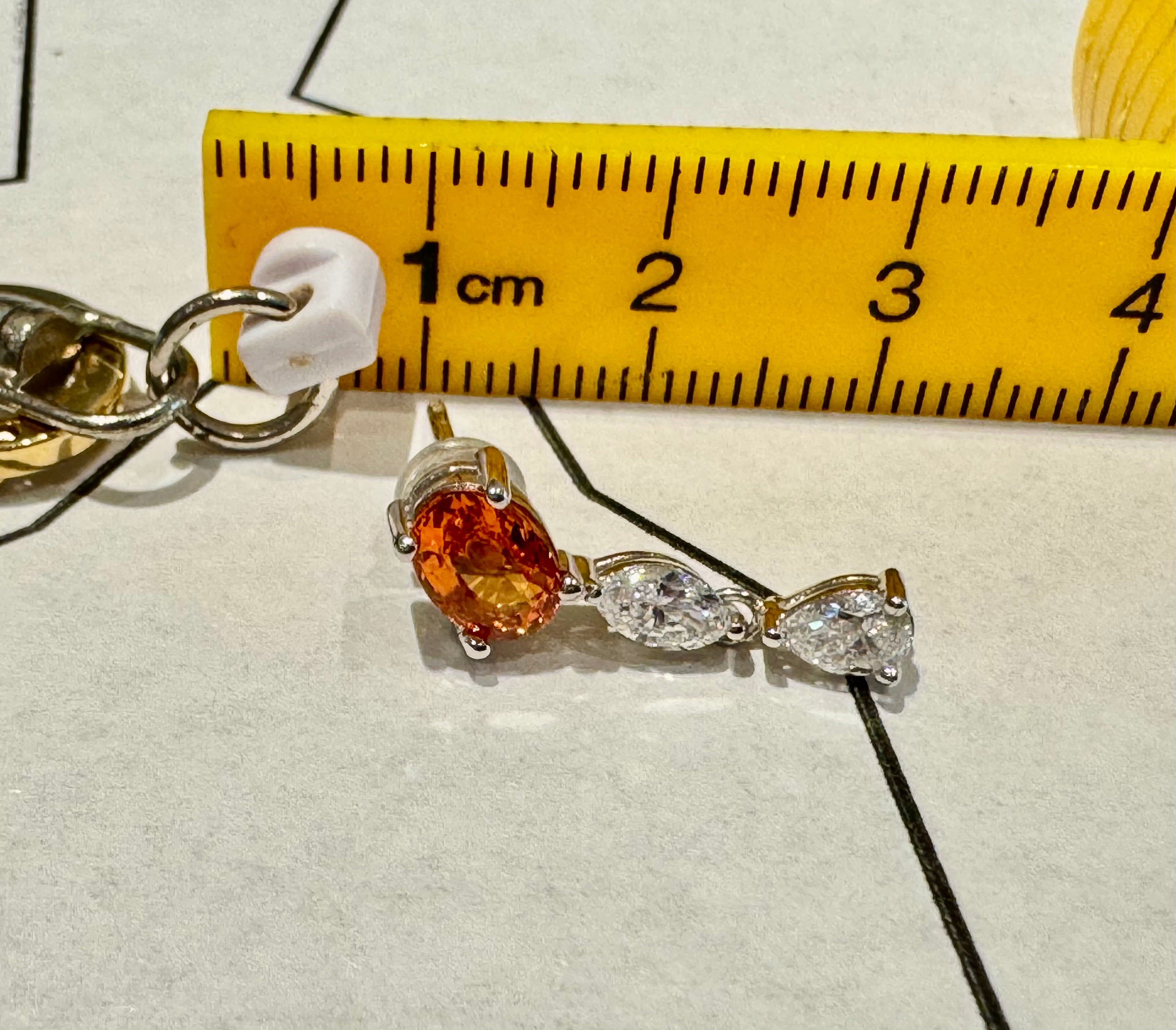 Spessartine& Diamond Drop Earring