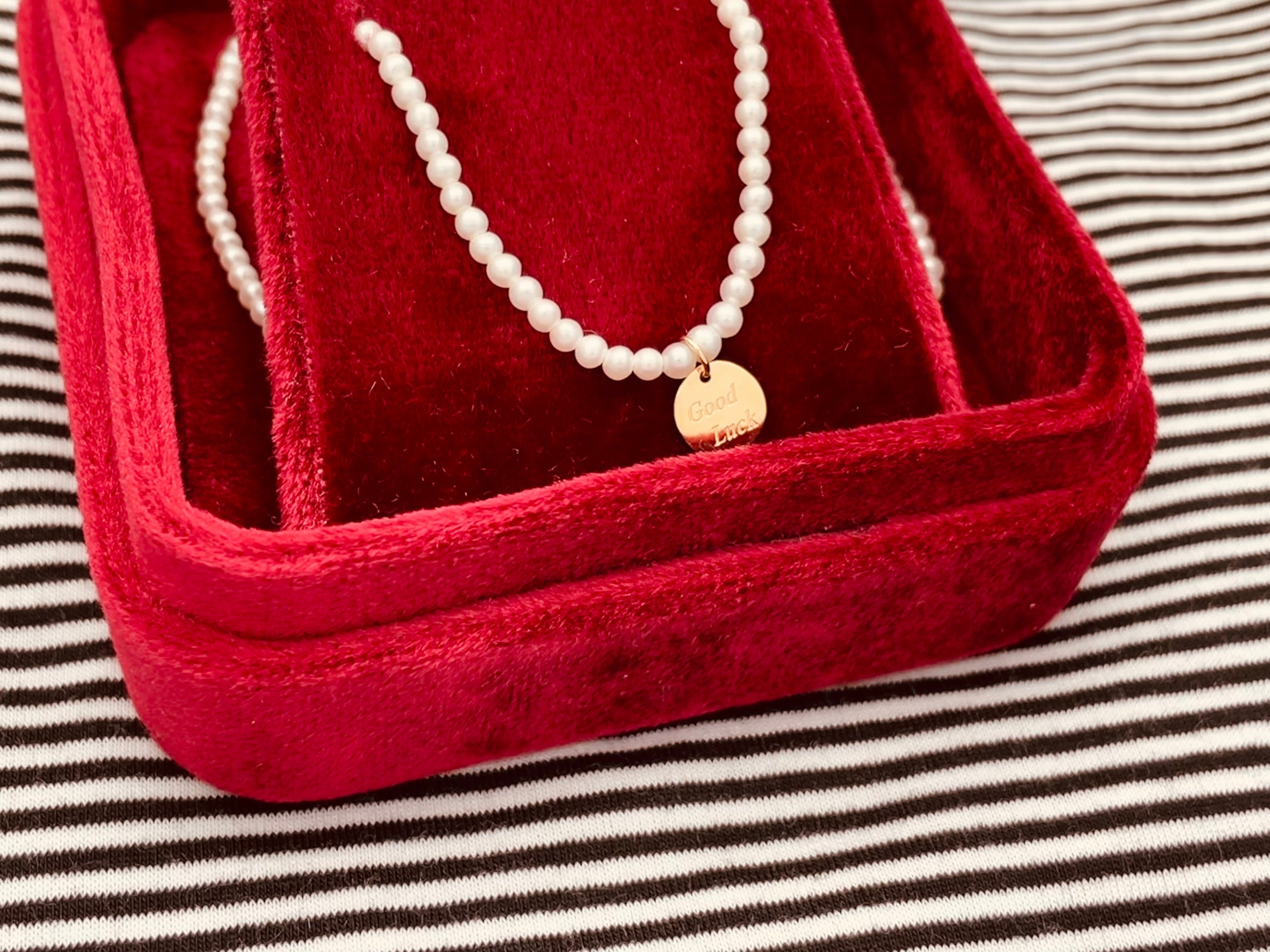 Custom Gold Initial Pendant & Pearl Choker