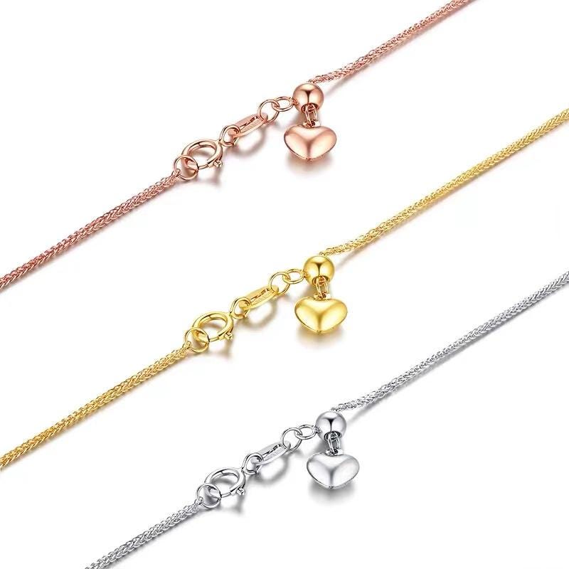 Adjustable Solid 18K Gold Chain