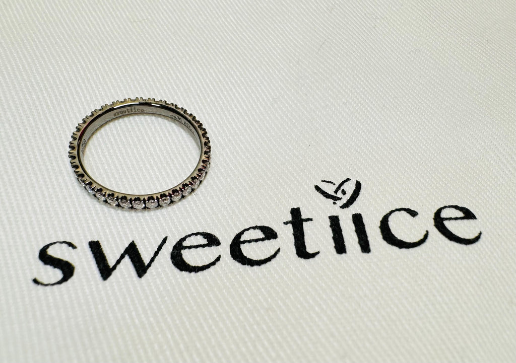 14k Blackened Gold Eternity Ring