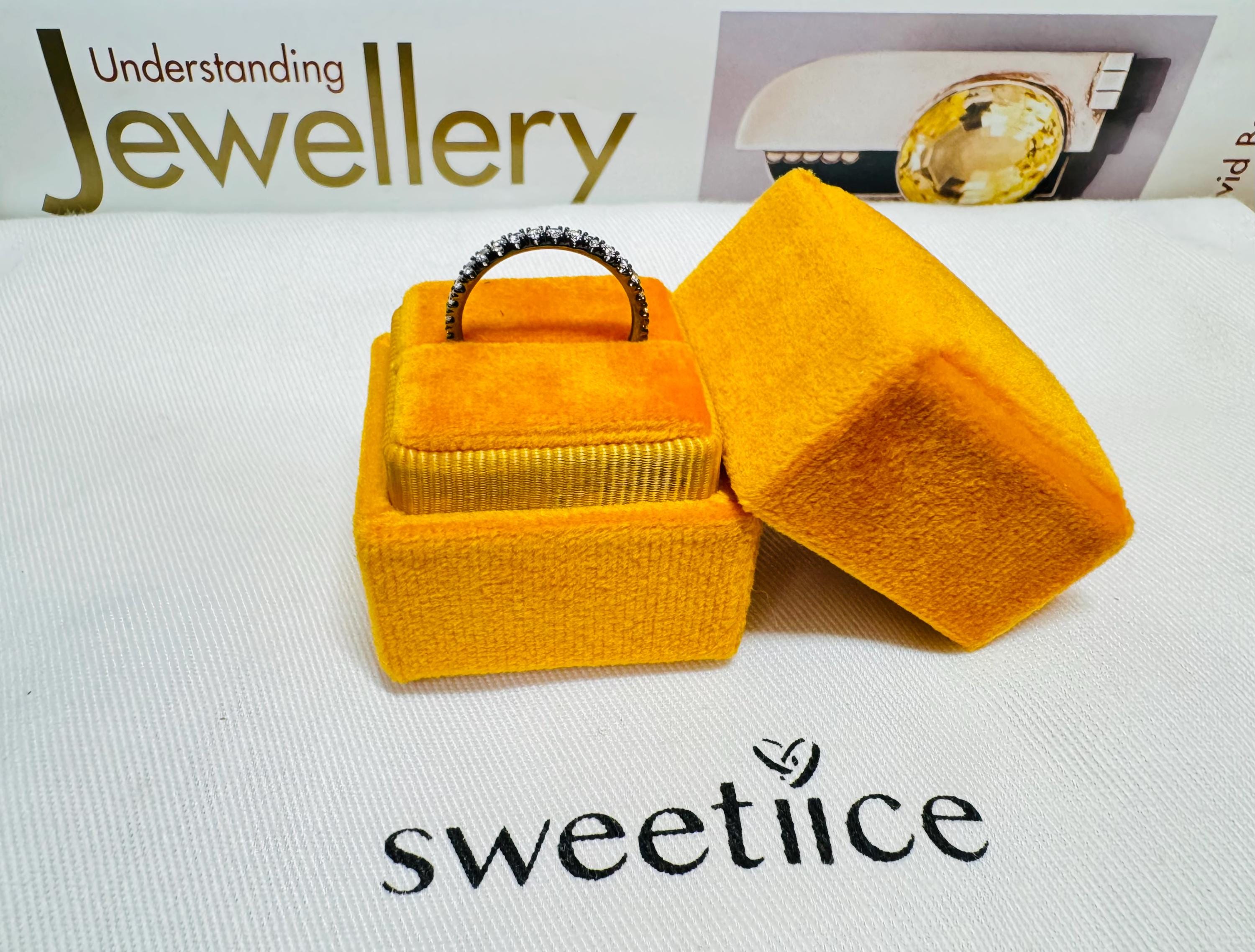 14k Blackened Gold Eternity Ring