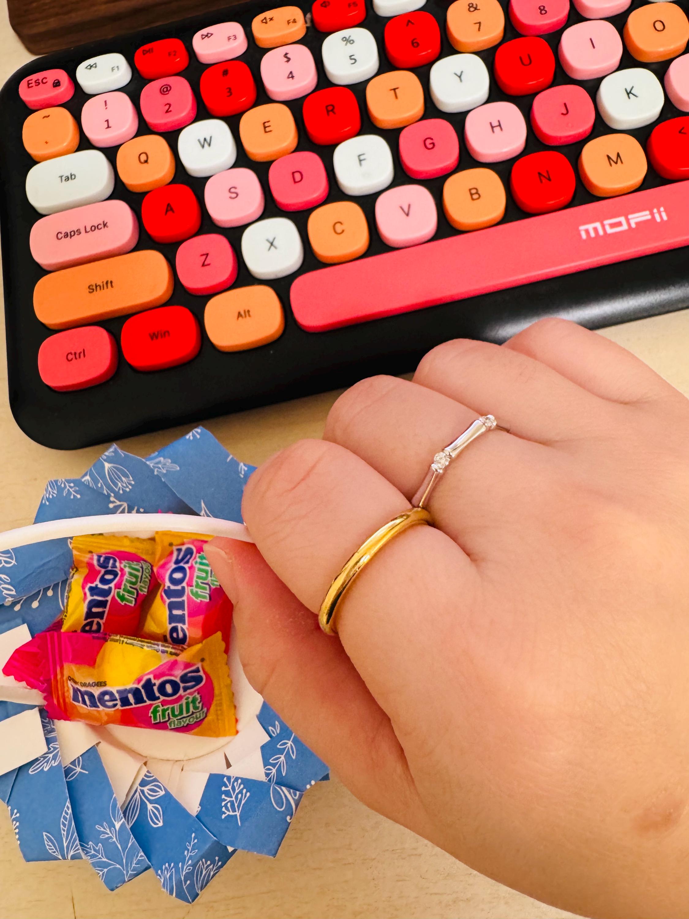 Platinum Birthstone & Diamond Ring