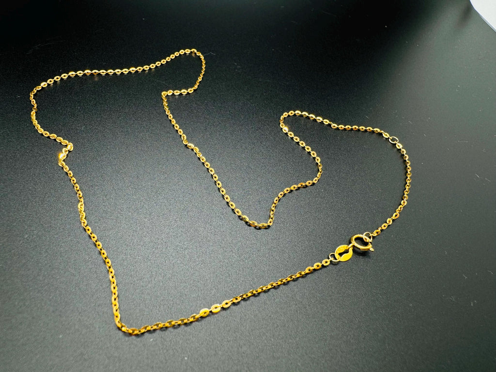 Adjustable Solid 18K Gold  Minimalist Chain
