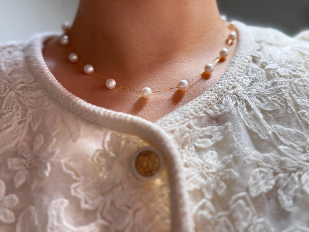 18k Gold Akoya Pearls Necklace
