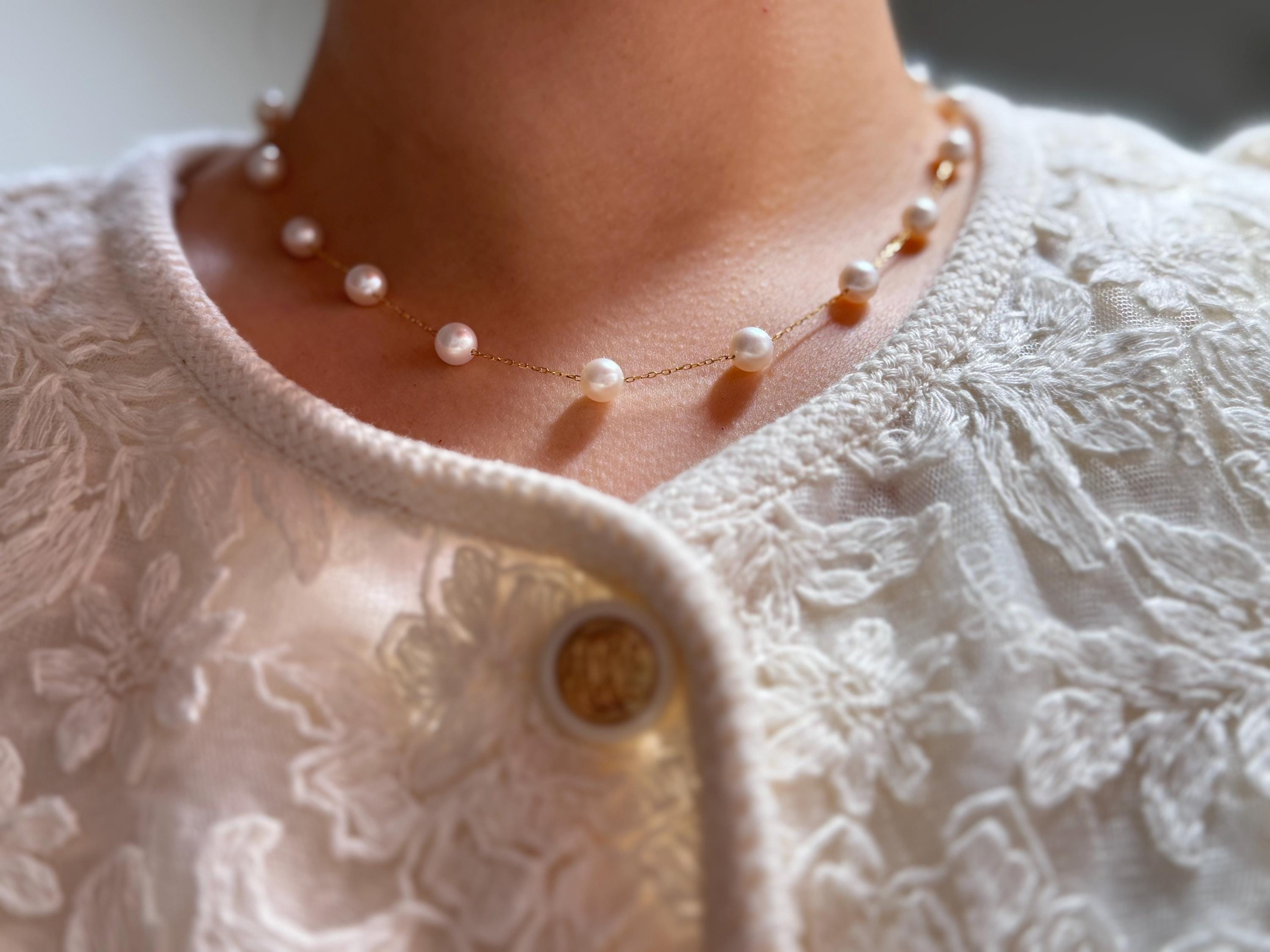 18k Gold Akoya Pearls Necklace