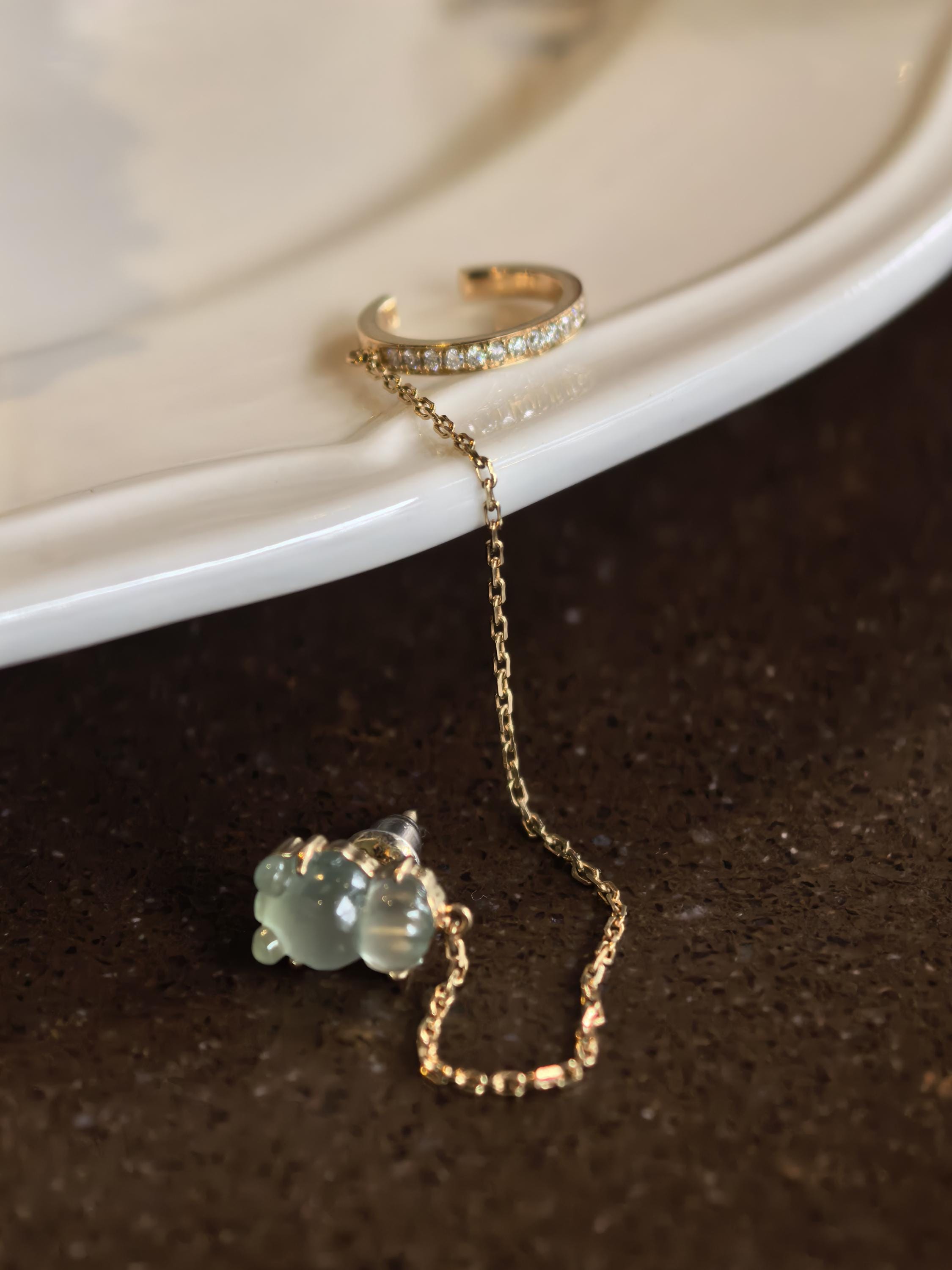 Jadeite & Diamond Ear Cuff