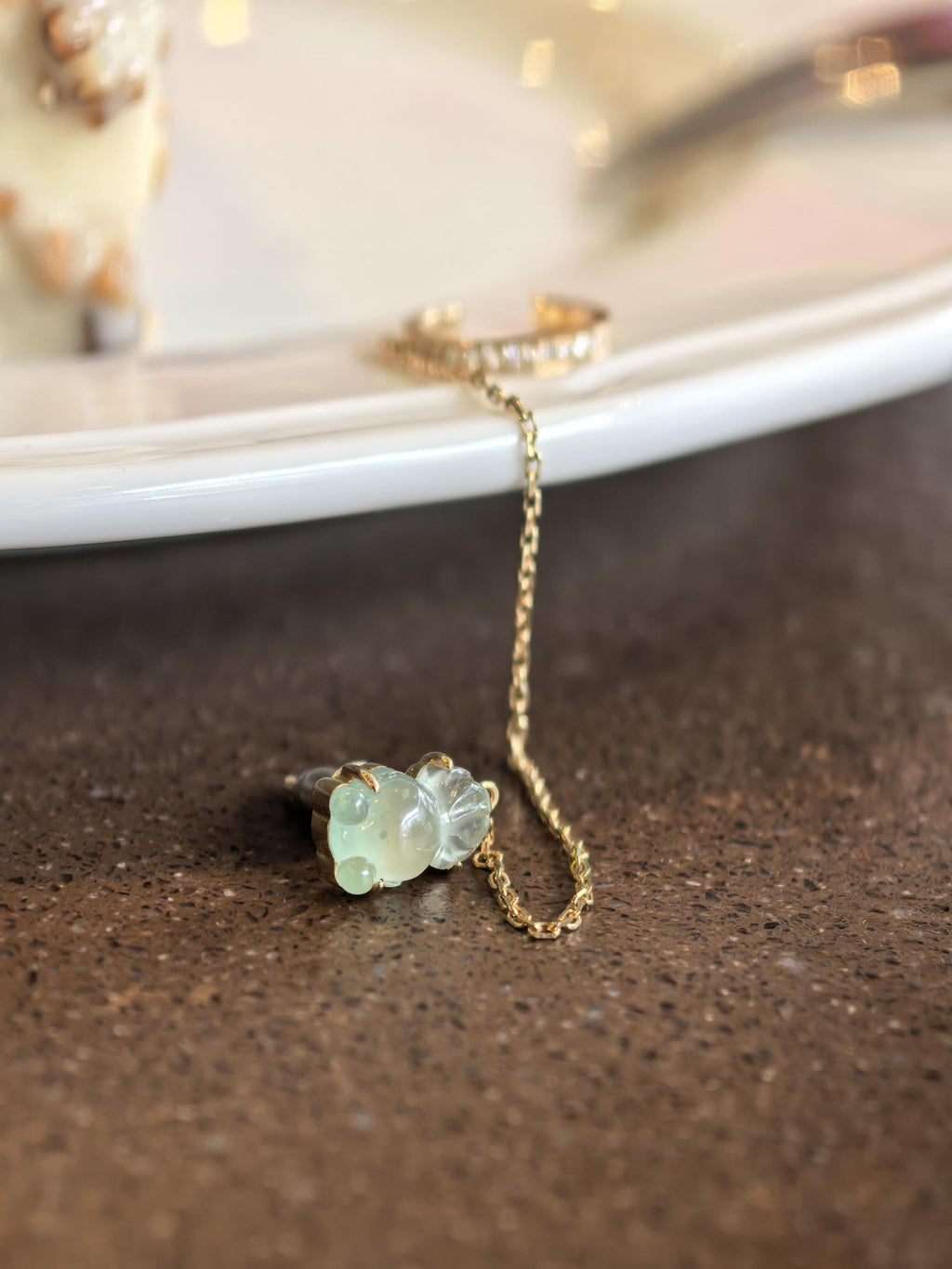 Jadeite & Diamond Ear Cuff