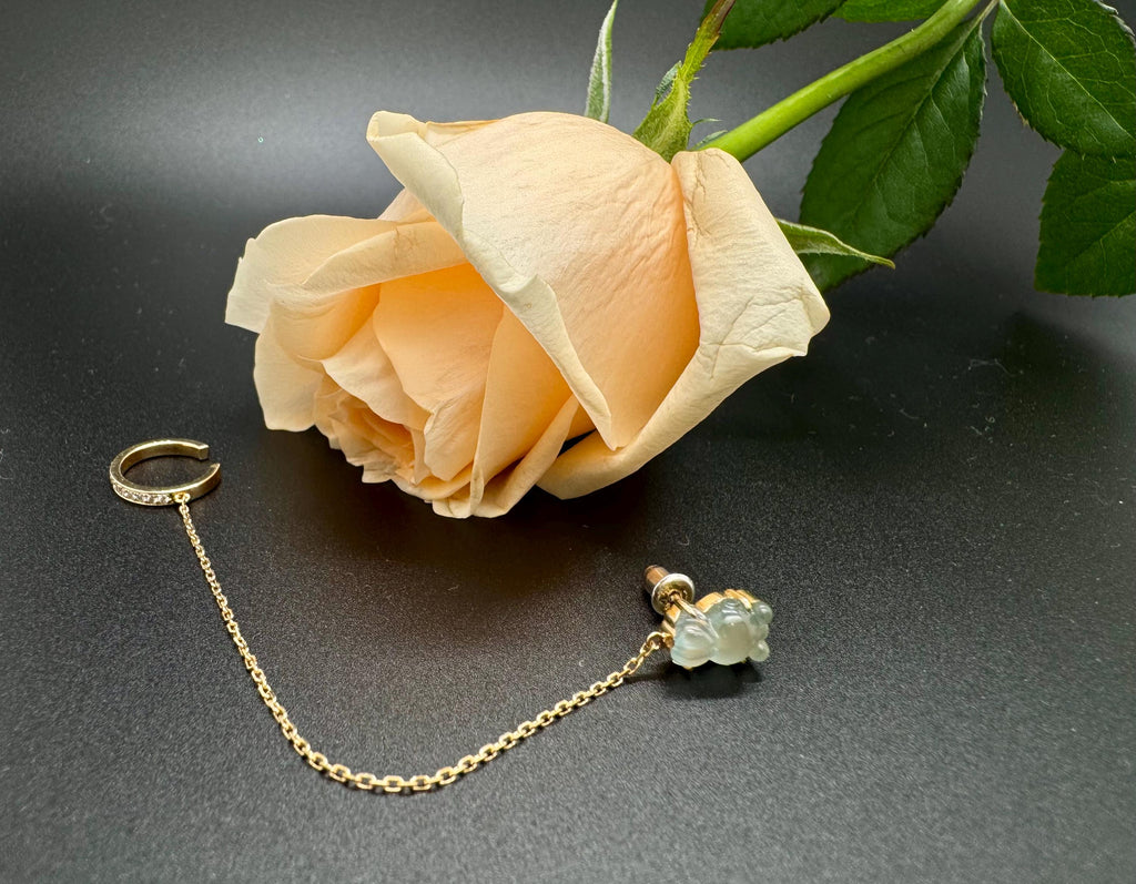 Jadeite & Diamond Ear Cuff