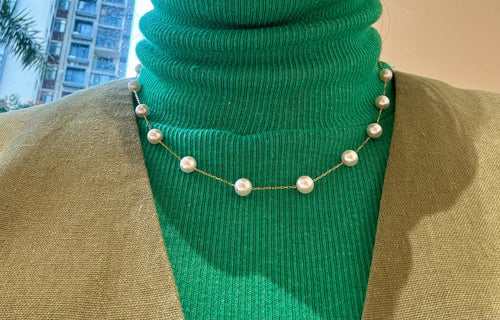 18k Gold Akoya Pearls Necklace