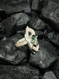 Naturalism Style Green Agate Ring