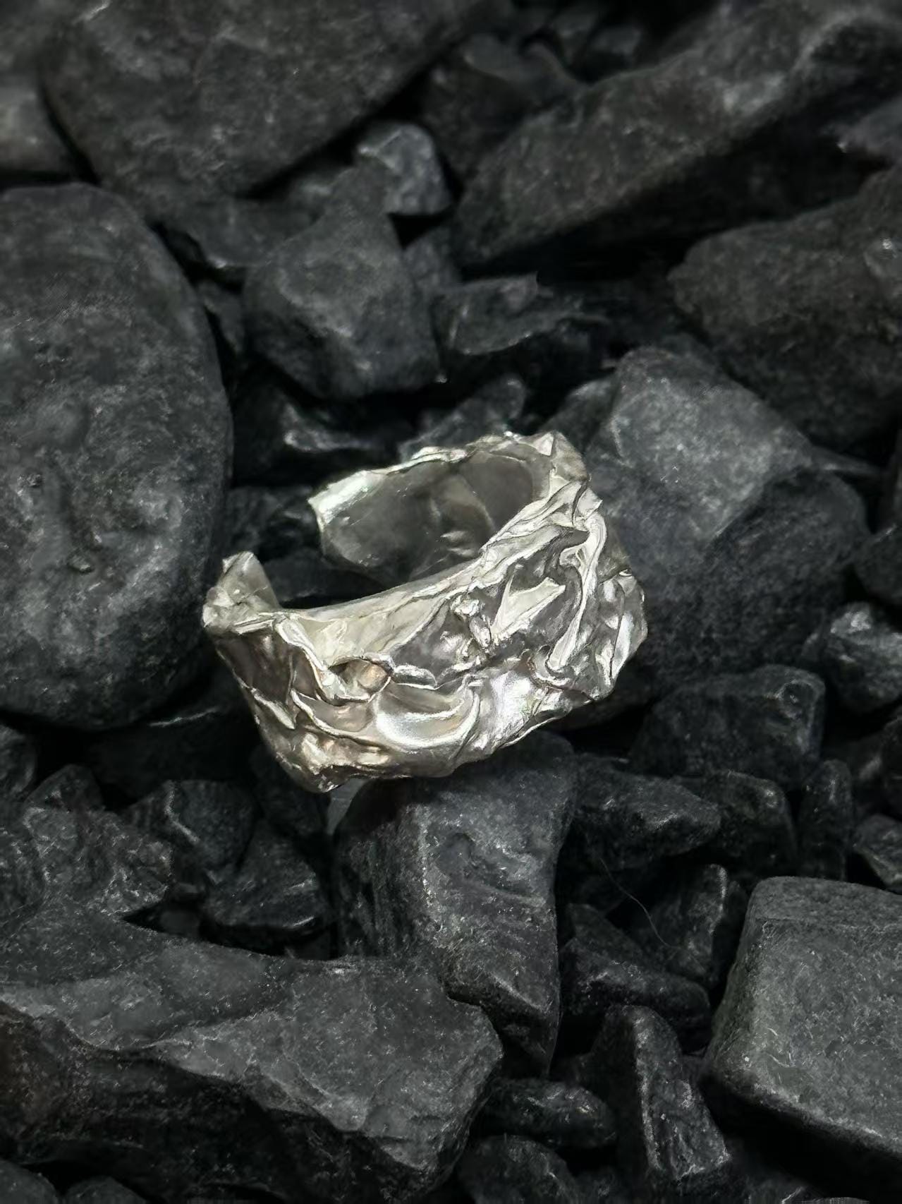 Texture Wide Band Ring