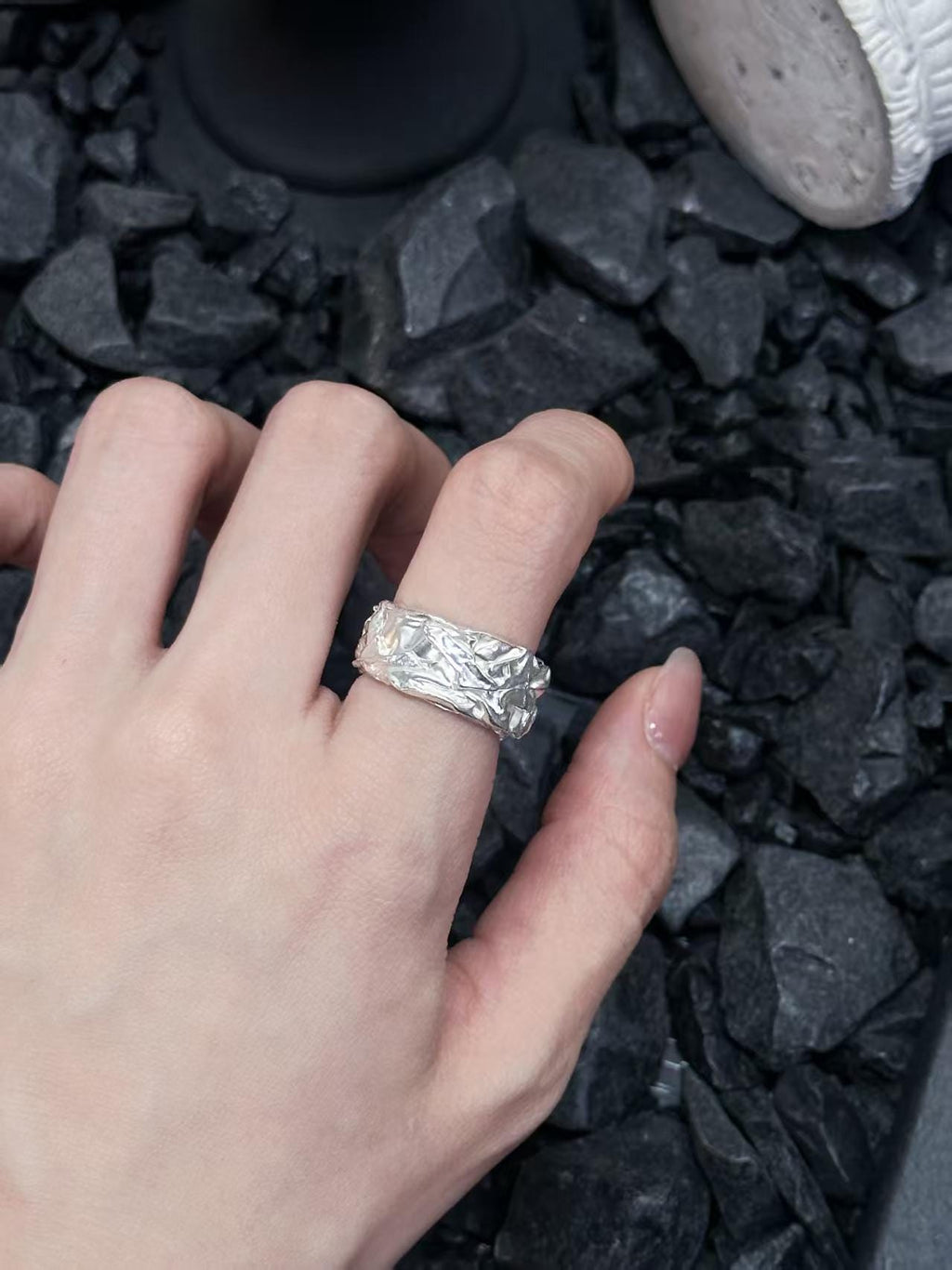 Texture Wide Band Ring
