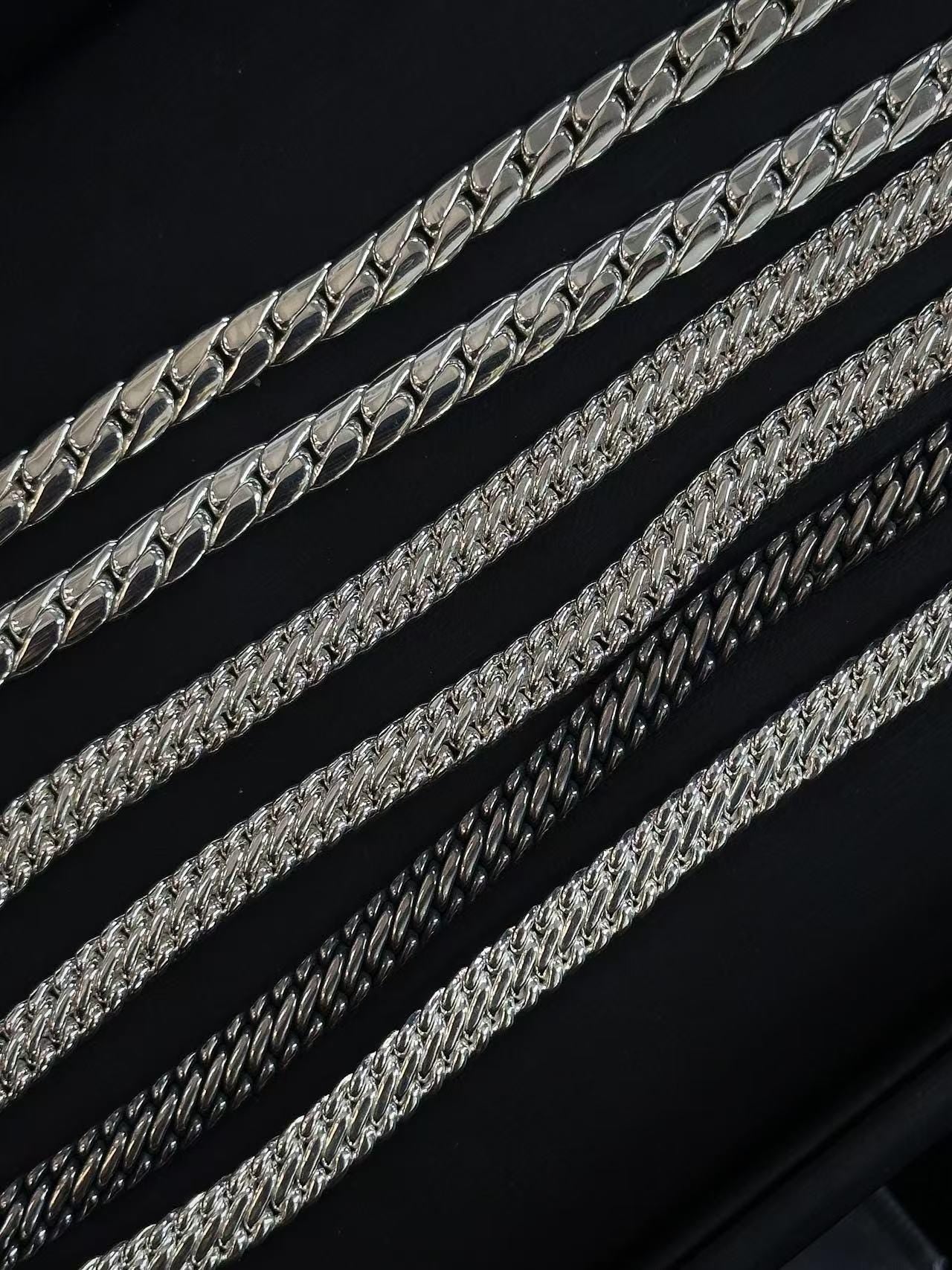 Handcrafted 925 Silver Cuban Chain