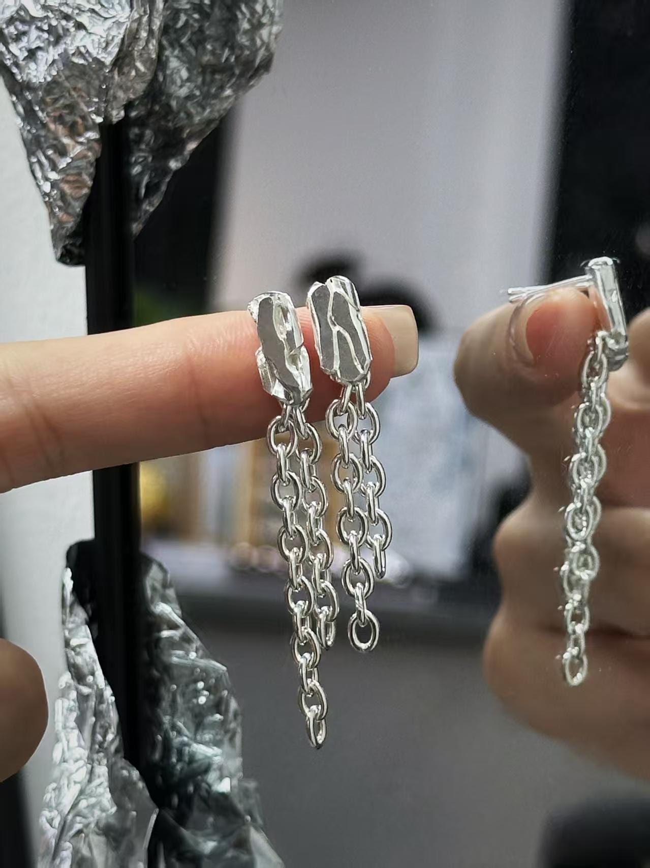 Silver Tassel Earrings