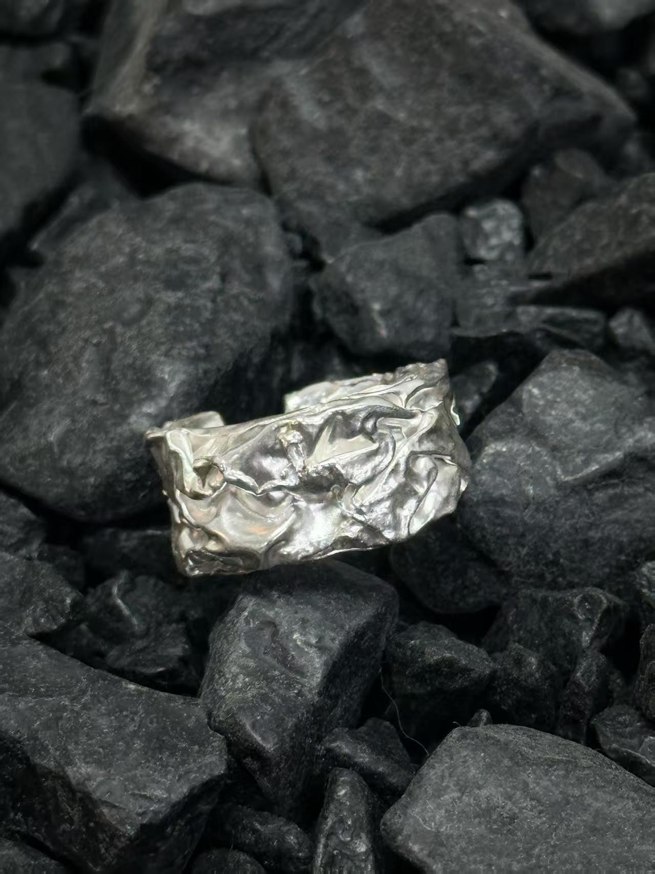 Texture Wide Band Ring