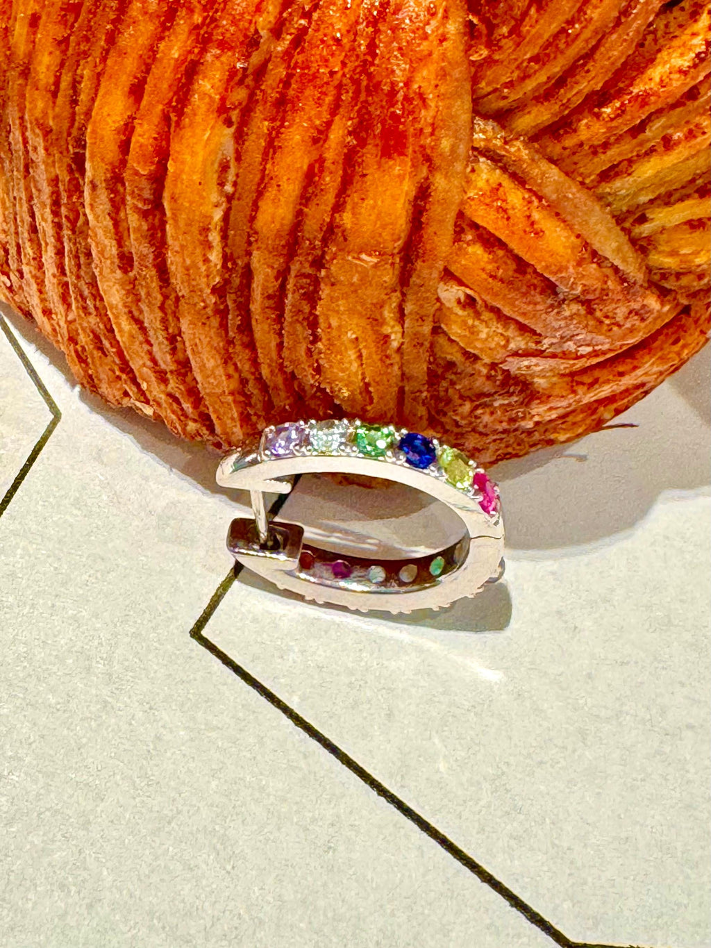 Rainbow Hoop Earring