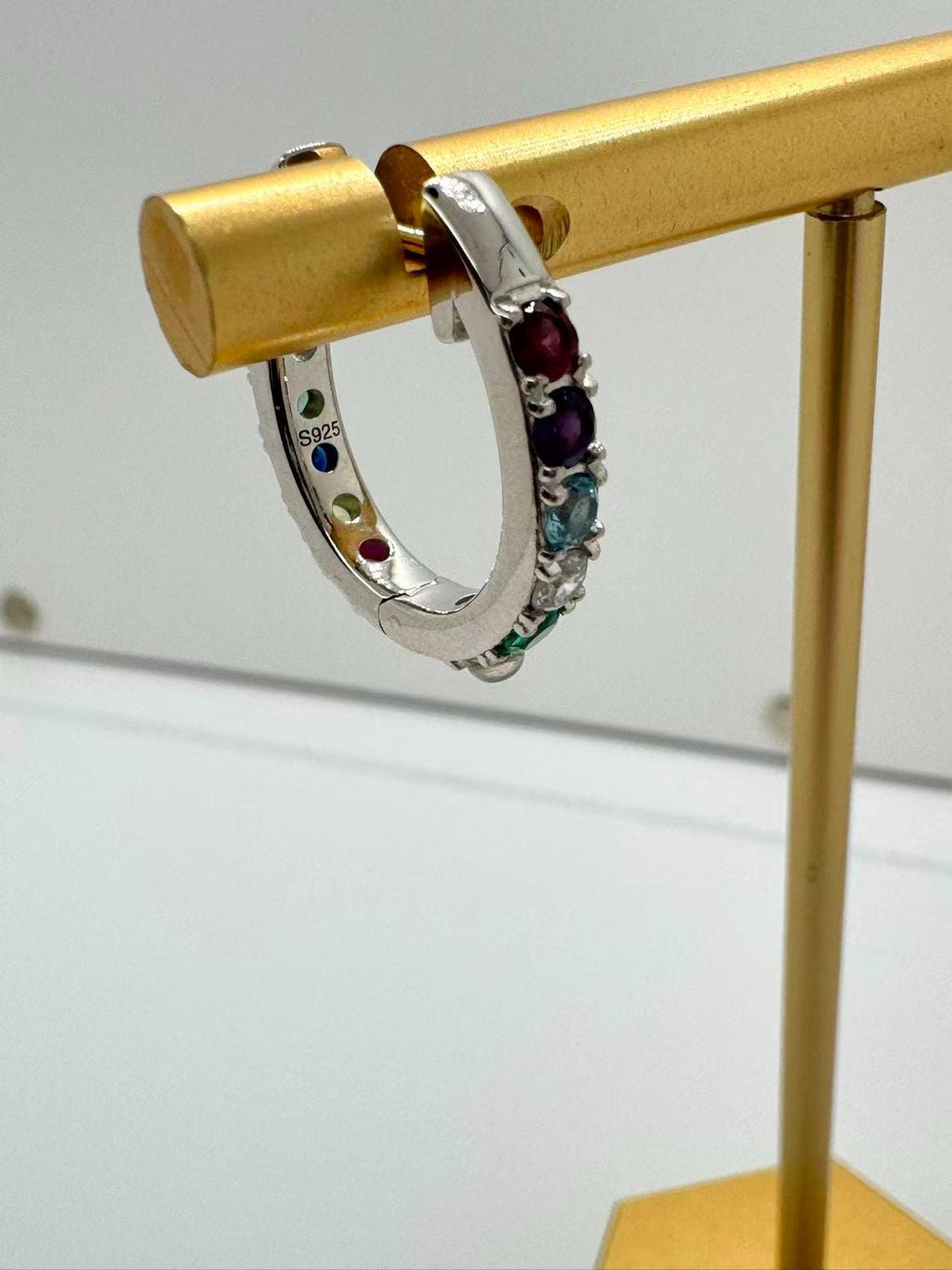 Rainbow Hoop Earring